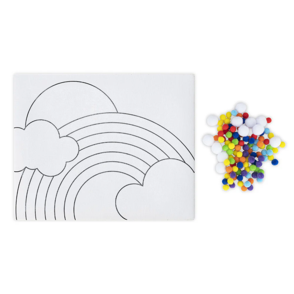 Little Yellow Bicycle: Rainbow Pom Pom Art Kit - DIY Craft Project - Image 3
