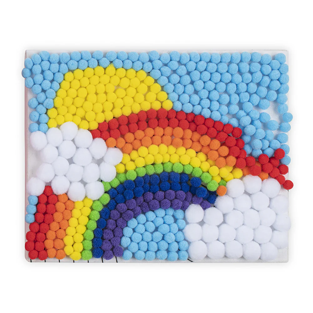 Little Yellow Bicycle: Rainbow Pom Pom Art Kit - DIY Craft Project - Image 4
