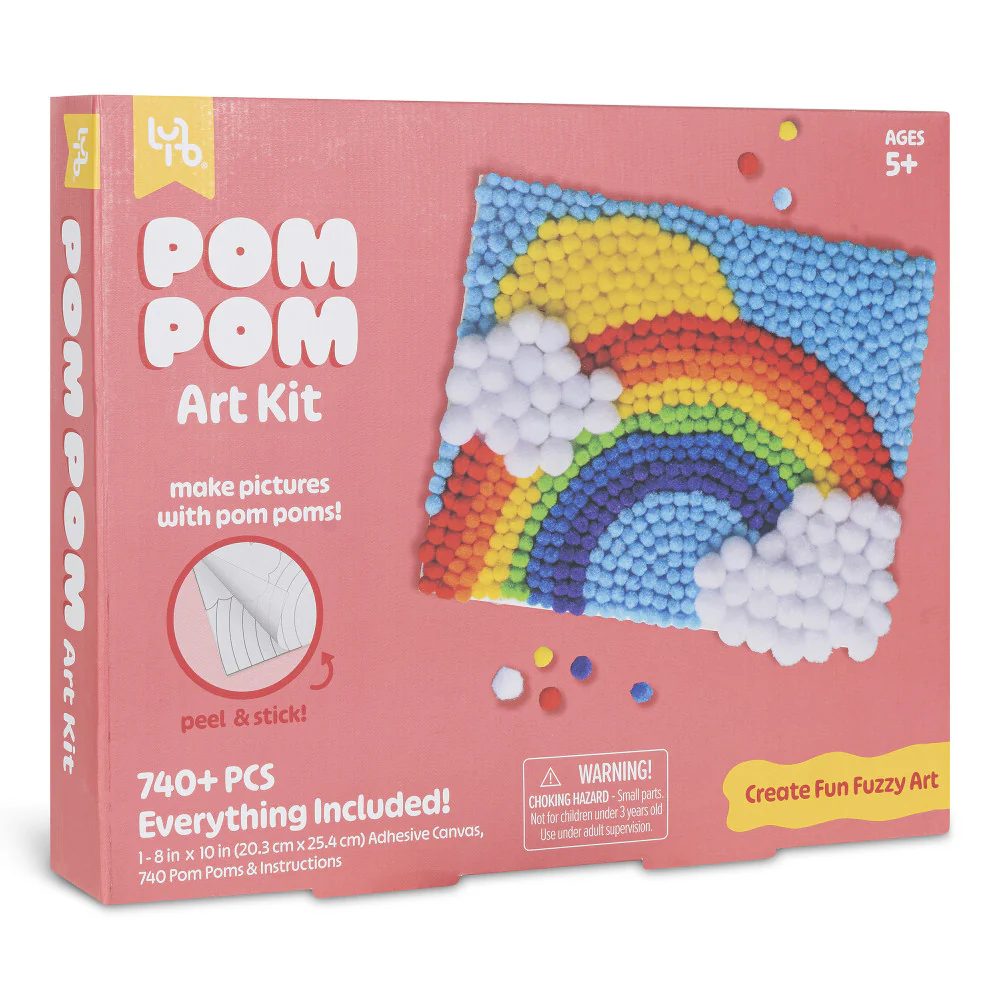 Little Yellow Bicycle: Rainbow Pom Pom Art Kit - DIY Craft Project - Image 5