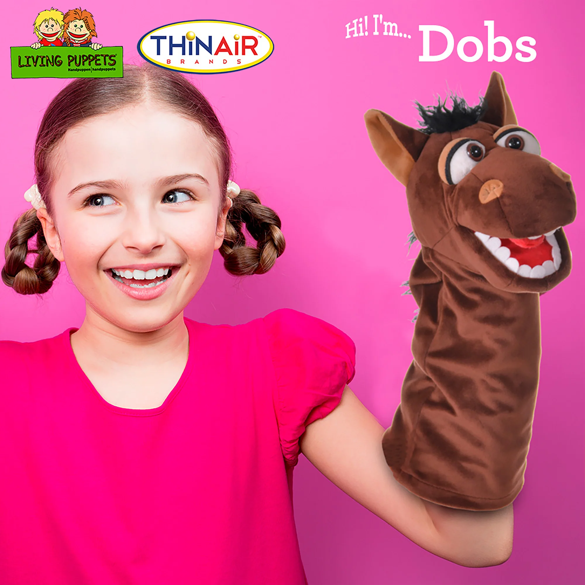 Living Puppets Handmade Dobs The Brown Horse Plush Hand Puppet - Image 3