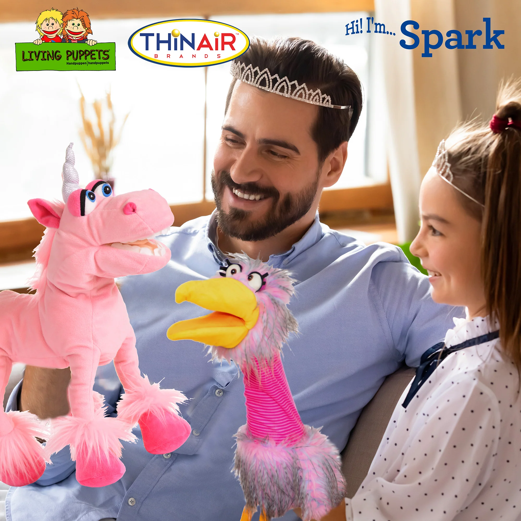 Living Puppets Spark The Pink Unicorn 16" Plush Hand Puppet - Image 3