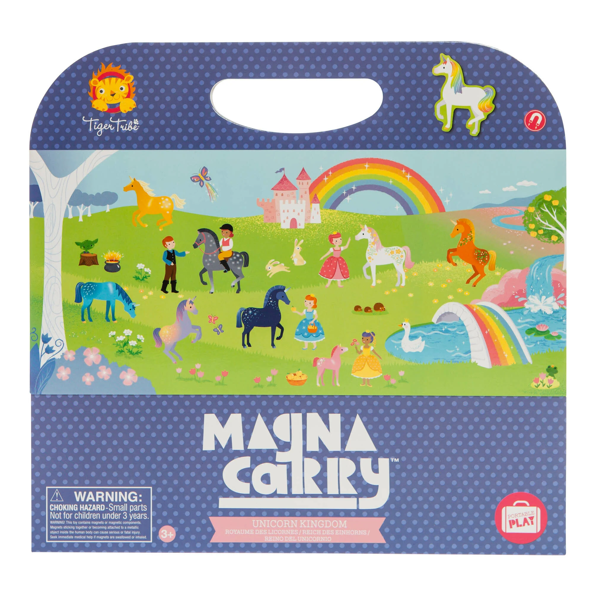 Magna Carry Unicorn Kingdom - Magical Fold-Out Magnetic Play Scene with Unicorns and Princesses for Kids Ages 3+
