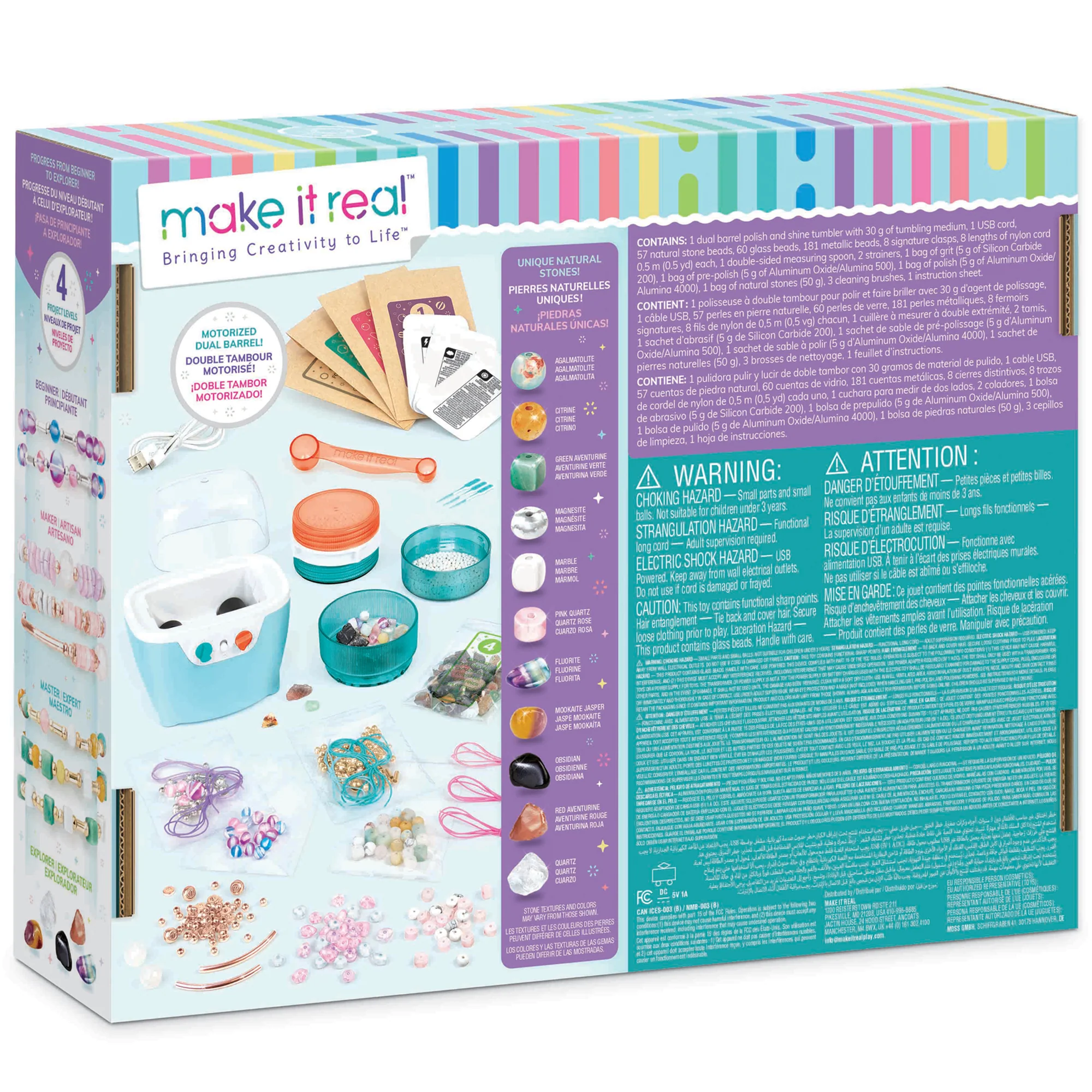 Make It Real Polish & Shine Bead Tumbler - 327pc Jewelry Craft Kit - USB Powered - Image 2