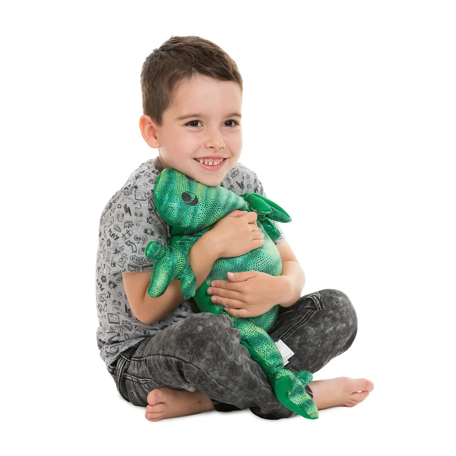 Manimo Plush Weighted Frog - Sparkly Green Comfy Companion - Image 2
