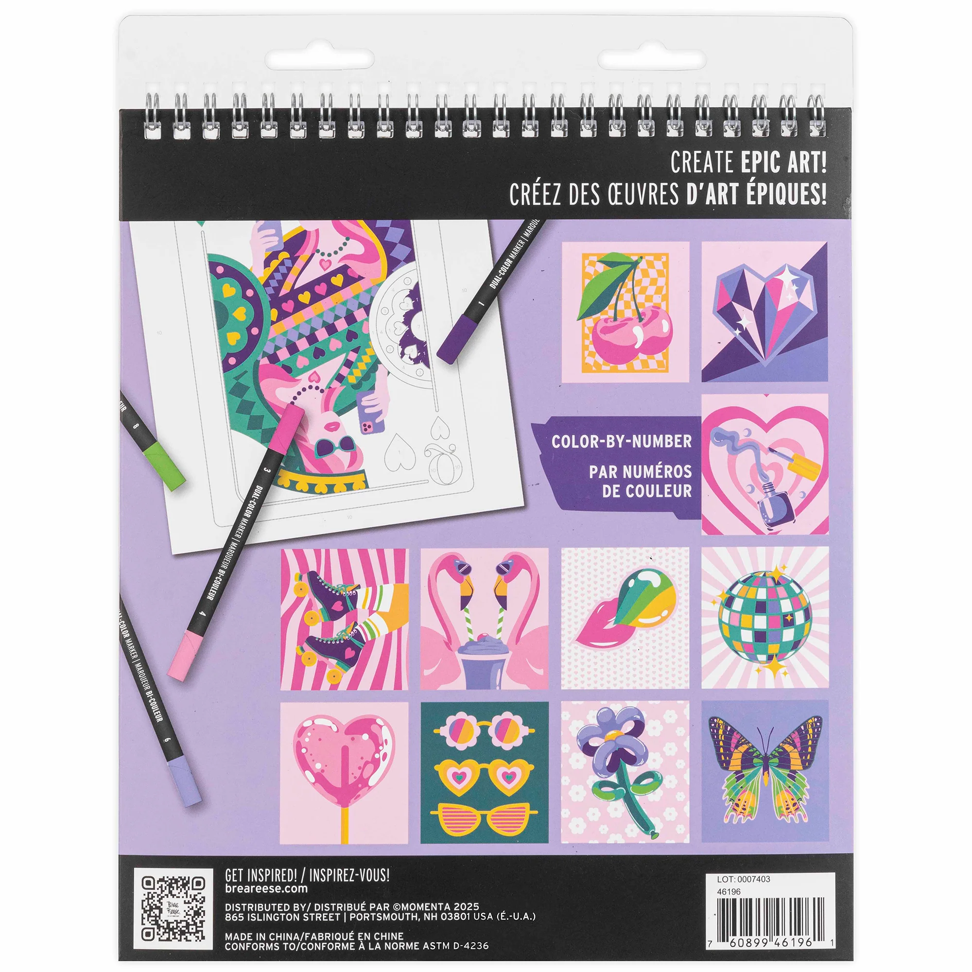 Vivid By Brea Reese Queen Of Hearts Color By Number Marker Pad With 12 Pages - Image 2