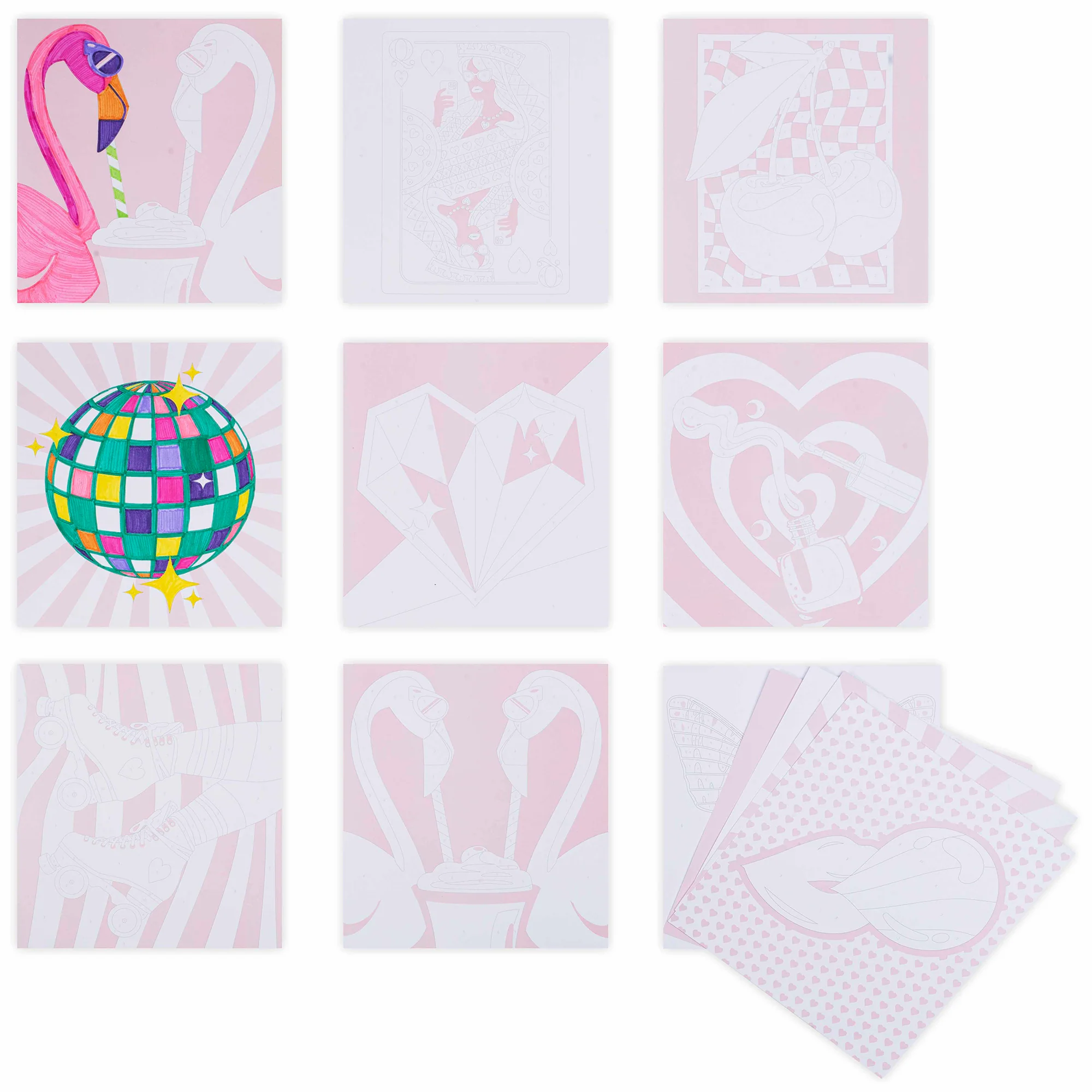 Vivid By Brea Reese Queen Of Hearts Color By Number Marker Pad With 12 Pages - Image 3
