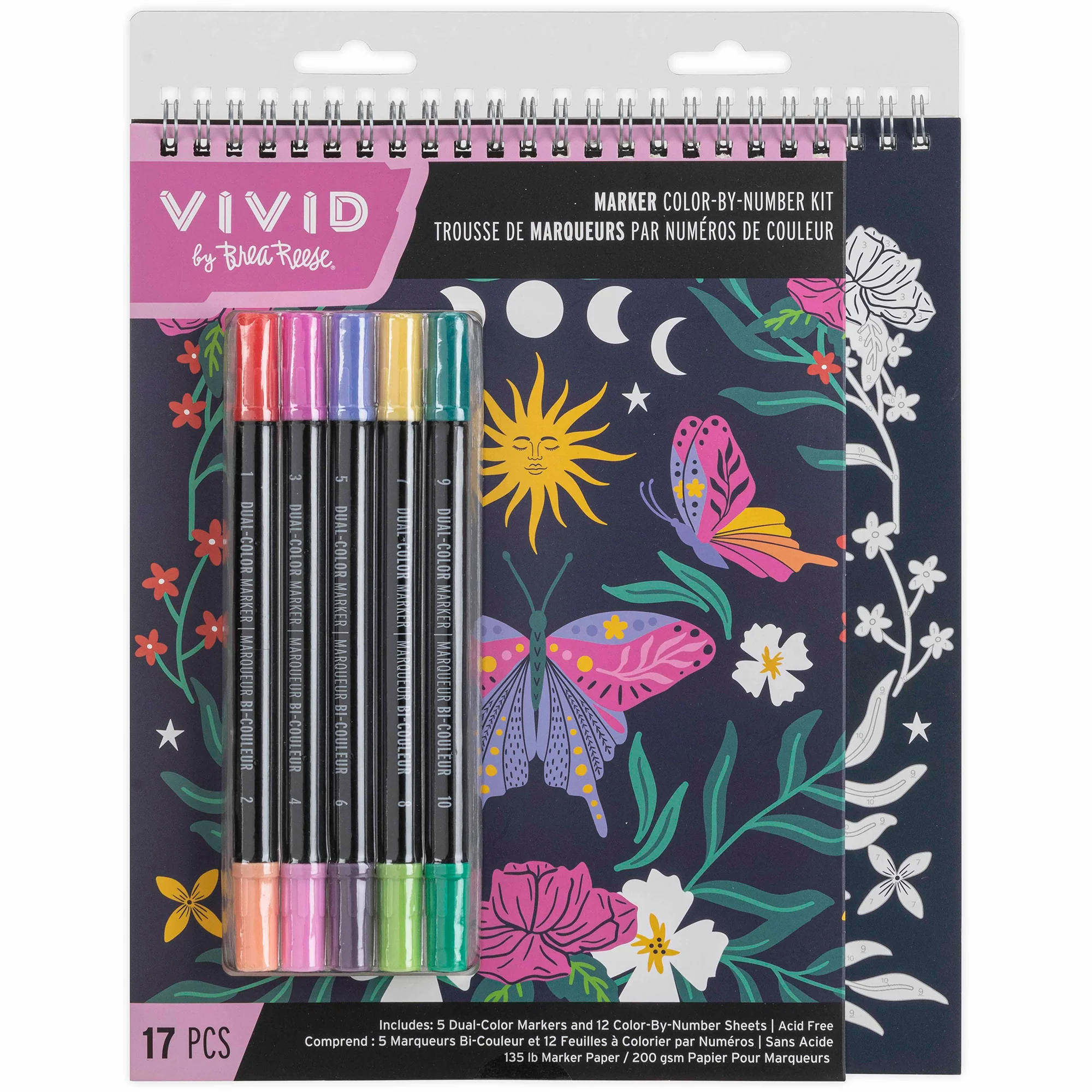 Whimsical Botanicals Color By Number Marker Pad