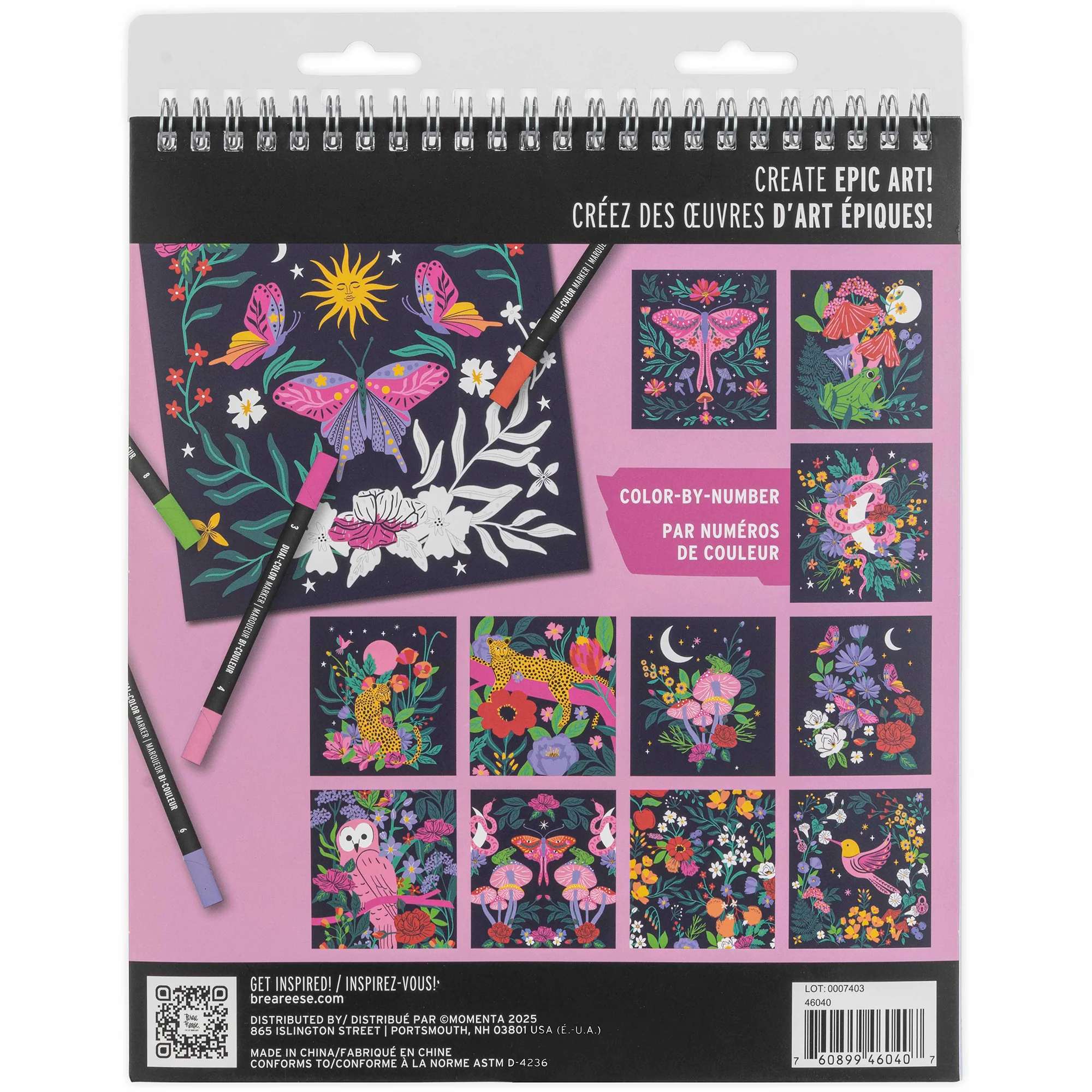 Whimsical Botanicals Color By Number Marker Pad - Image 2