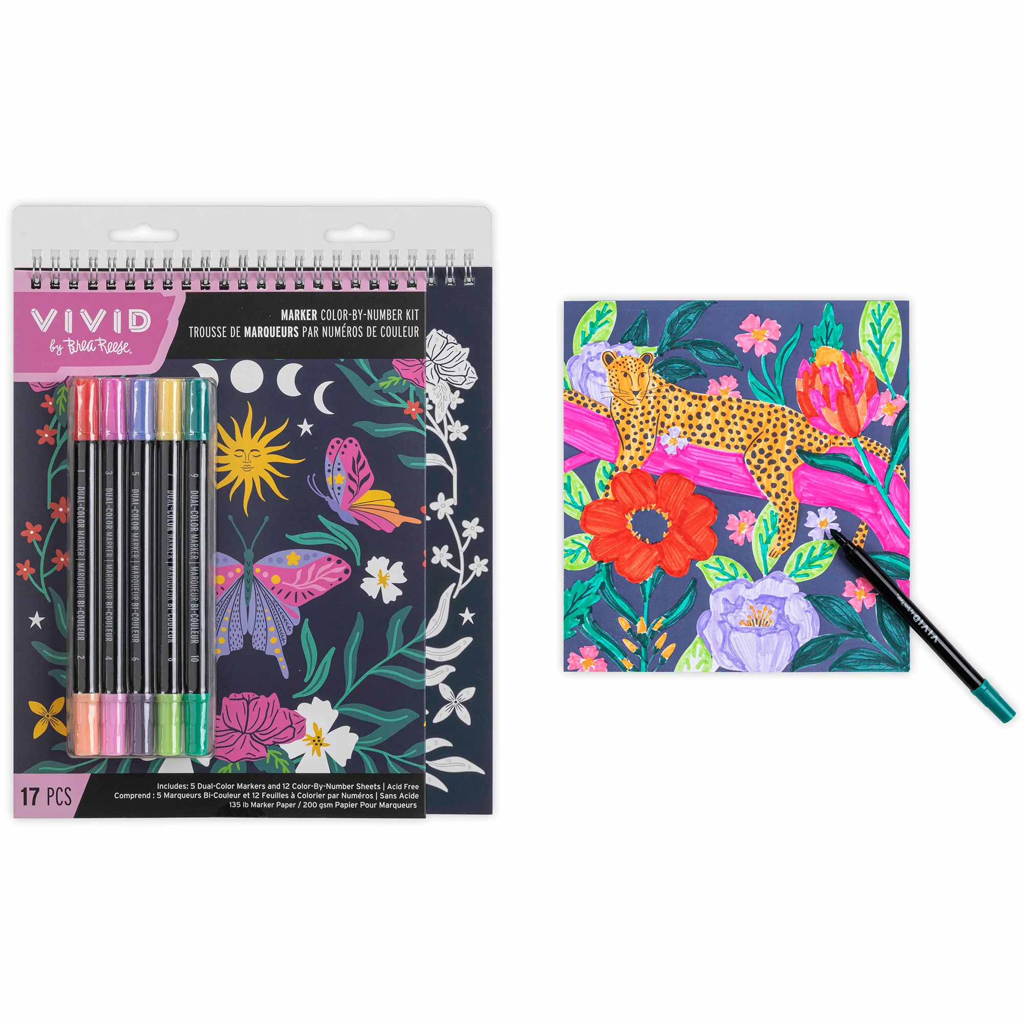 Whimsical Botanicals Color By Number Marker Pad - Image 5