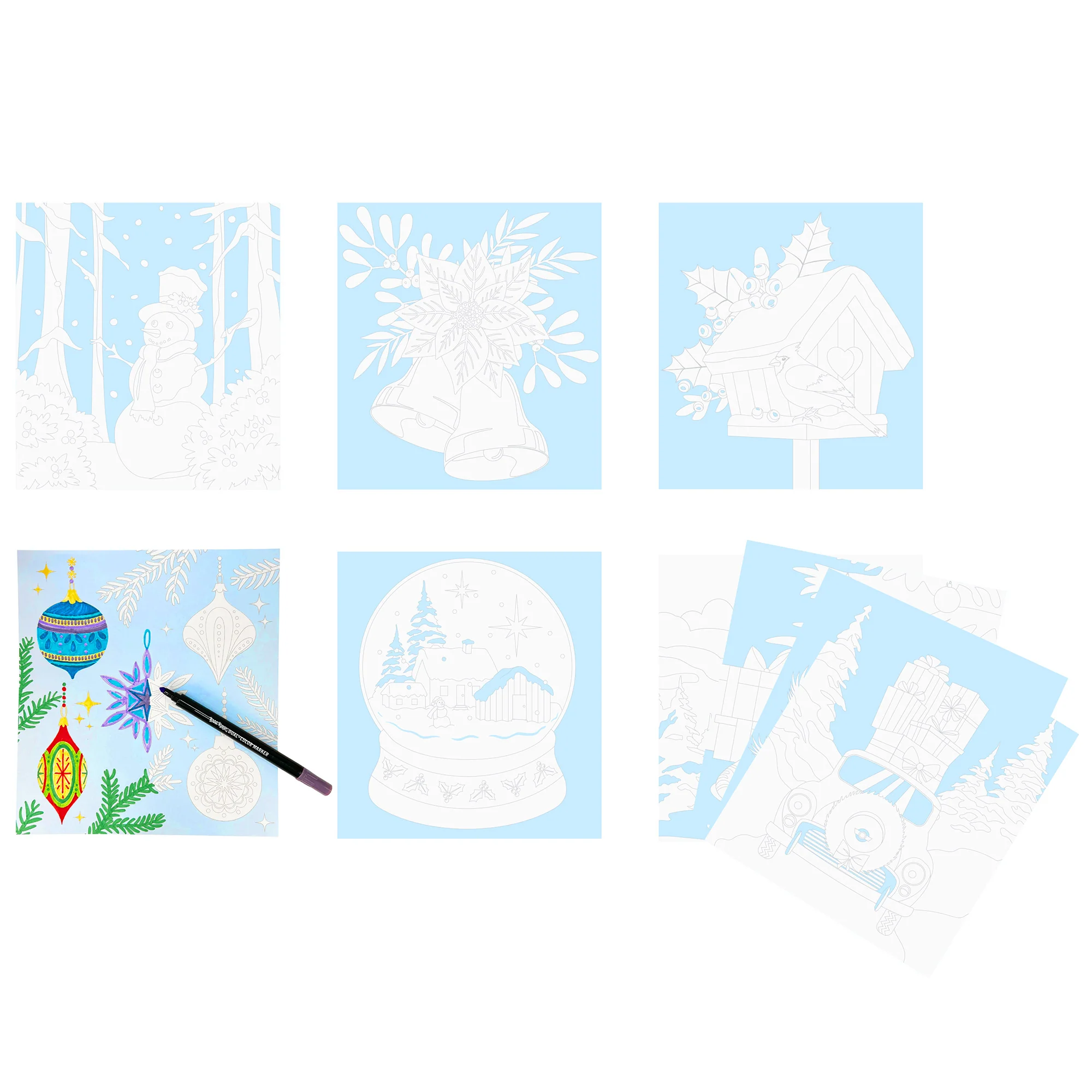 Vivid By Brea Reese Christmas Tree Marker Coloring Kit With 5 Dual-Color Markers - Image 2
