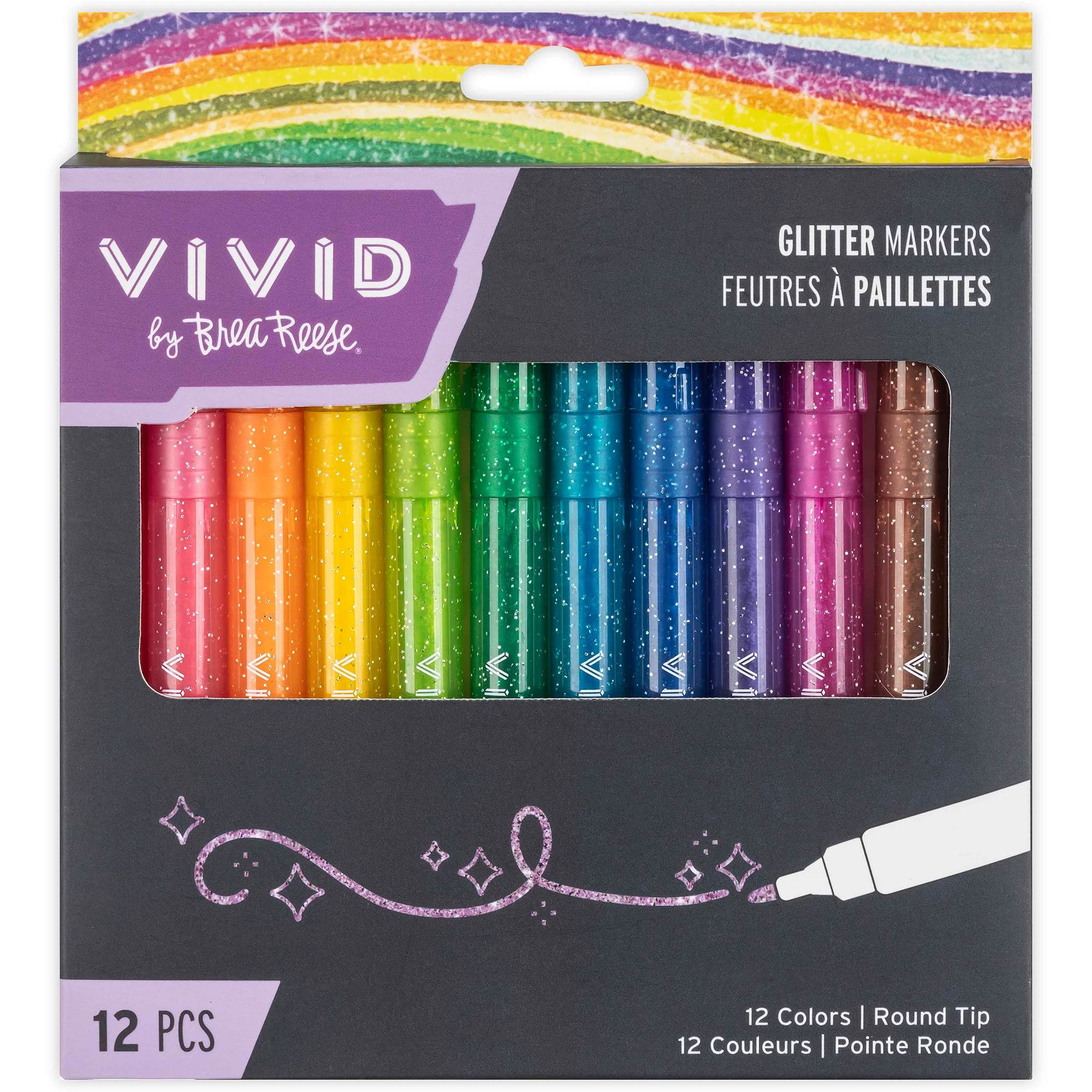 Glitter Markers 12-Count Drawing And Craft Set