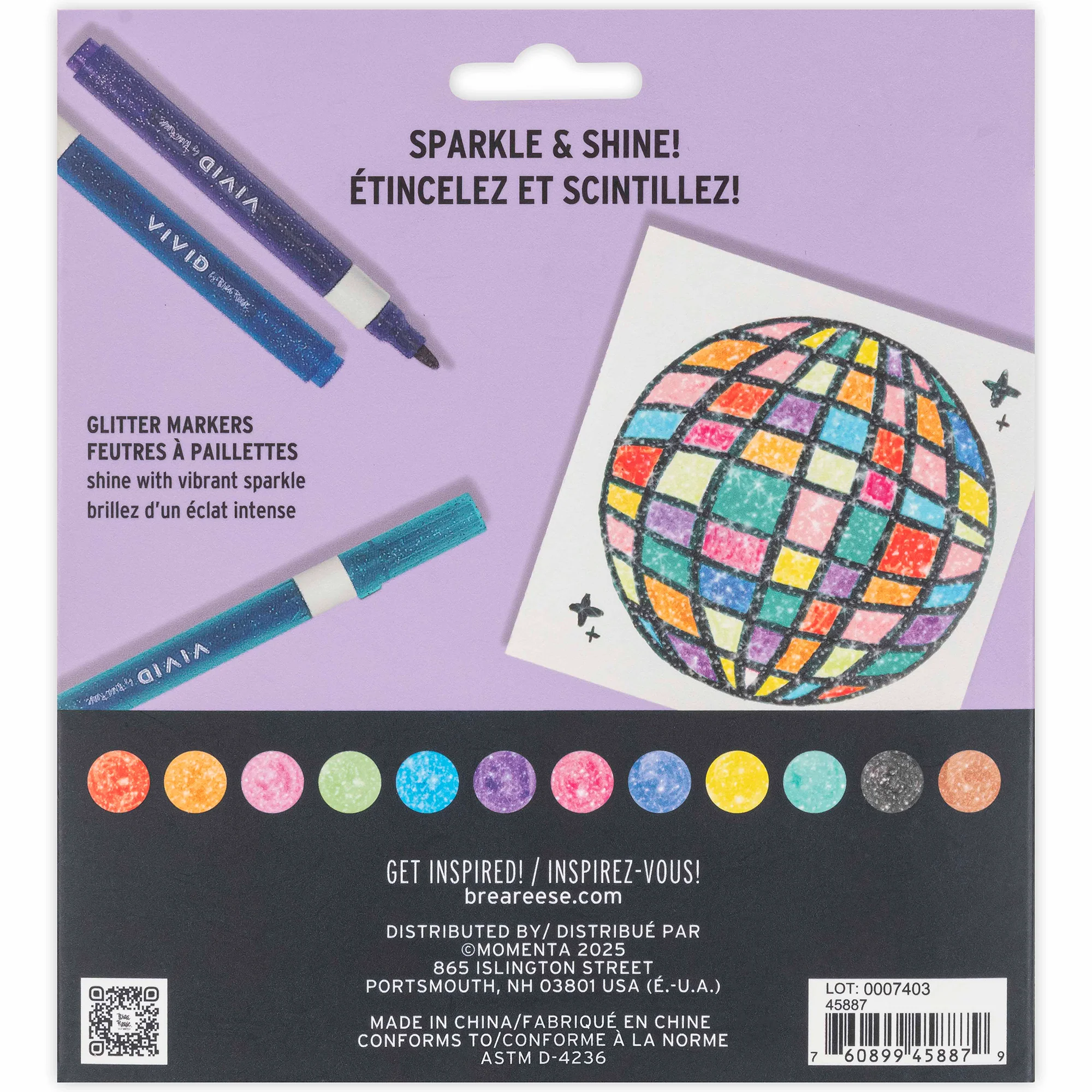 Glitter Markers 12-Count Drawing And Craft Set - Image 2