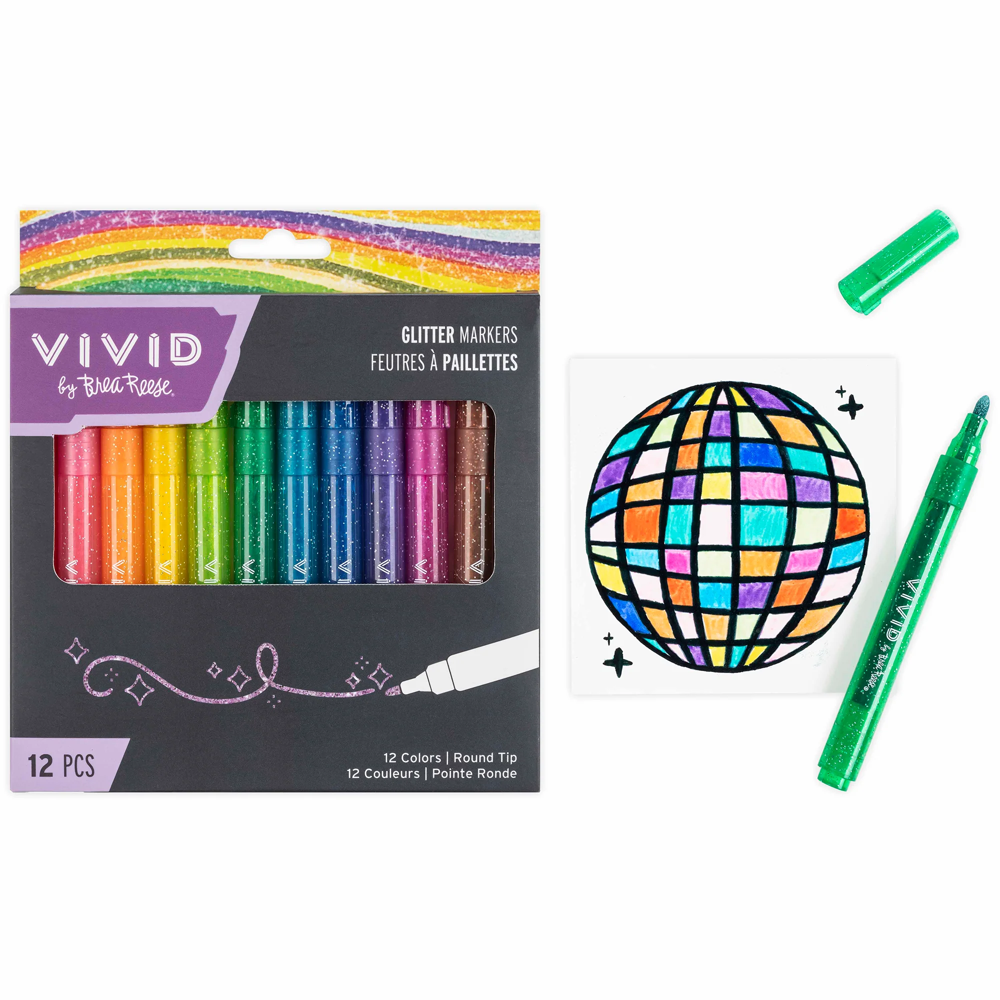 Glitter Markers 12-Count Drawing And Craft Set - Image 4