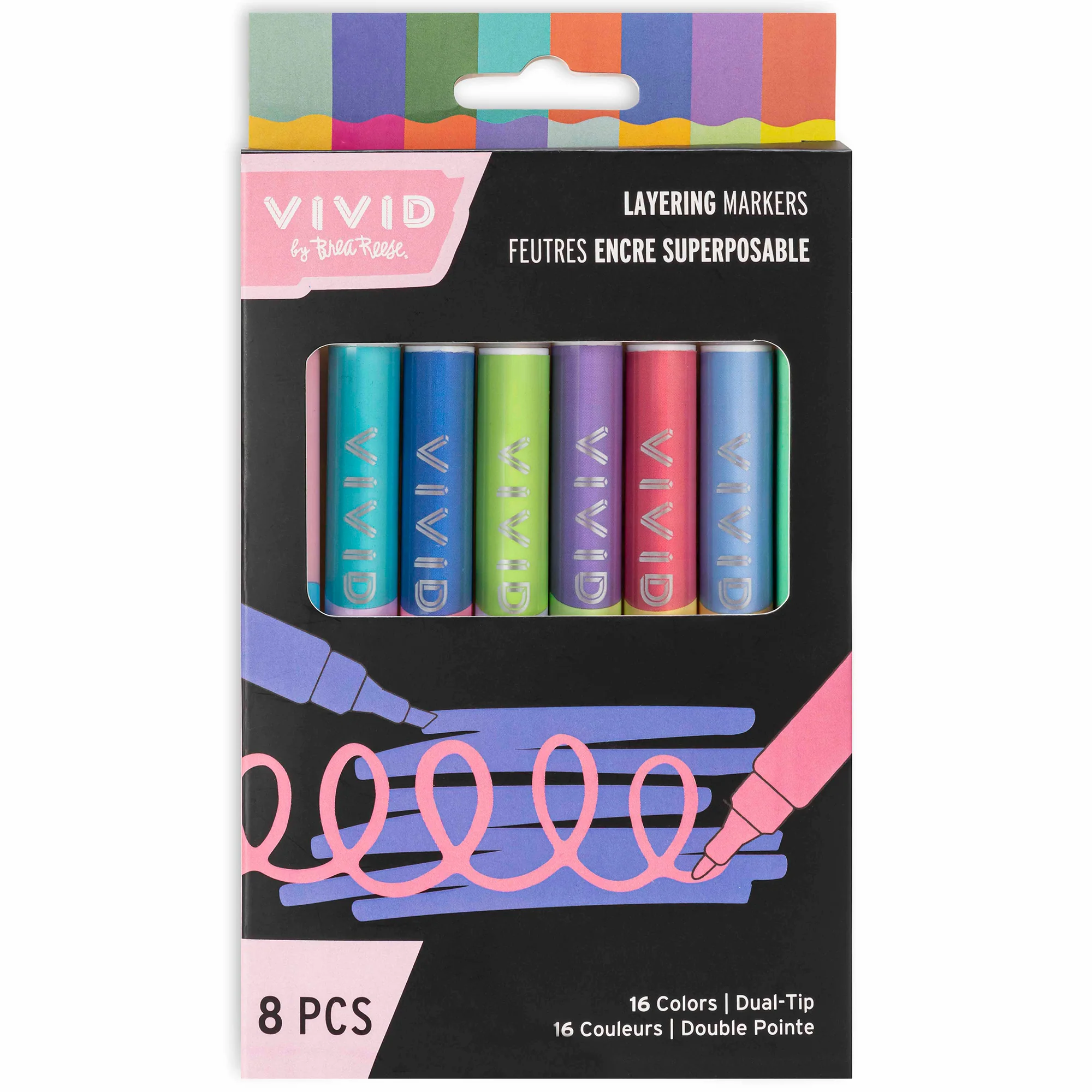 Layering Markers 8-Pack Dual-Tip Art Set With 16 Colors