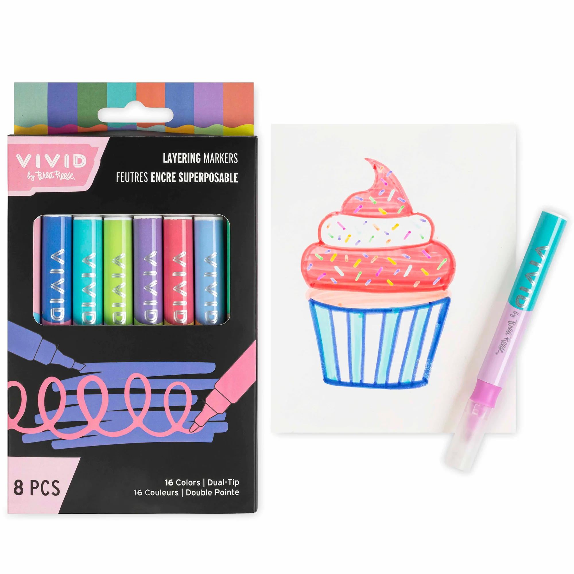 Layering Markers 8-Pack Dual-Tip Art Set With 16 Colors - Image 4