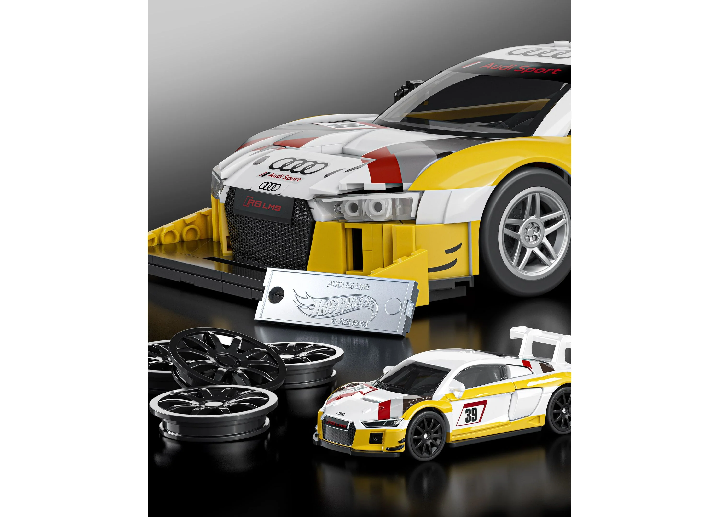 Mattel Brick Shop Hot Wheels '15 Audi R8 LMS Building Kit, 820 Pieces - Image 3
