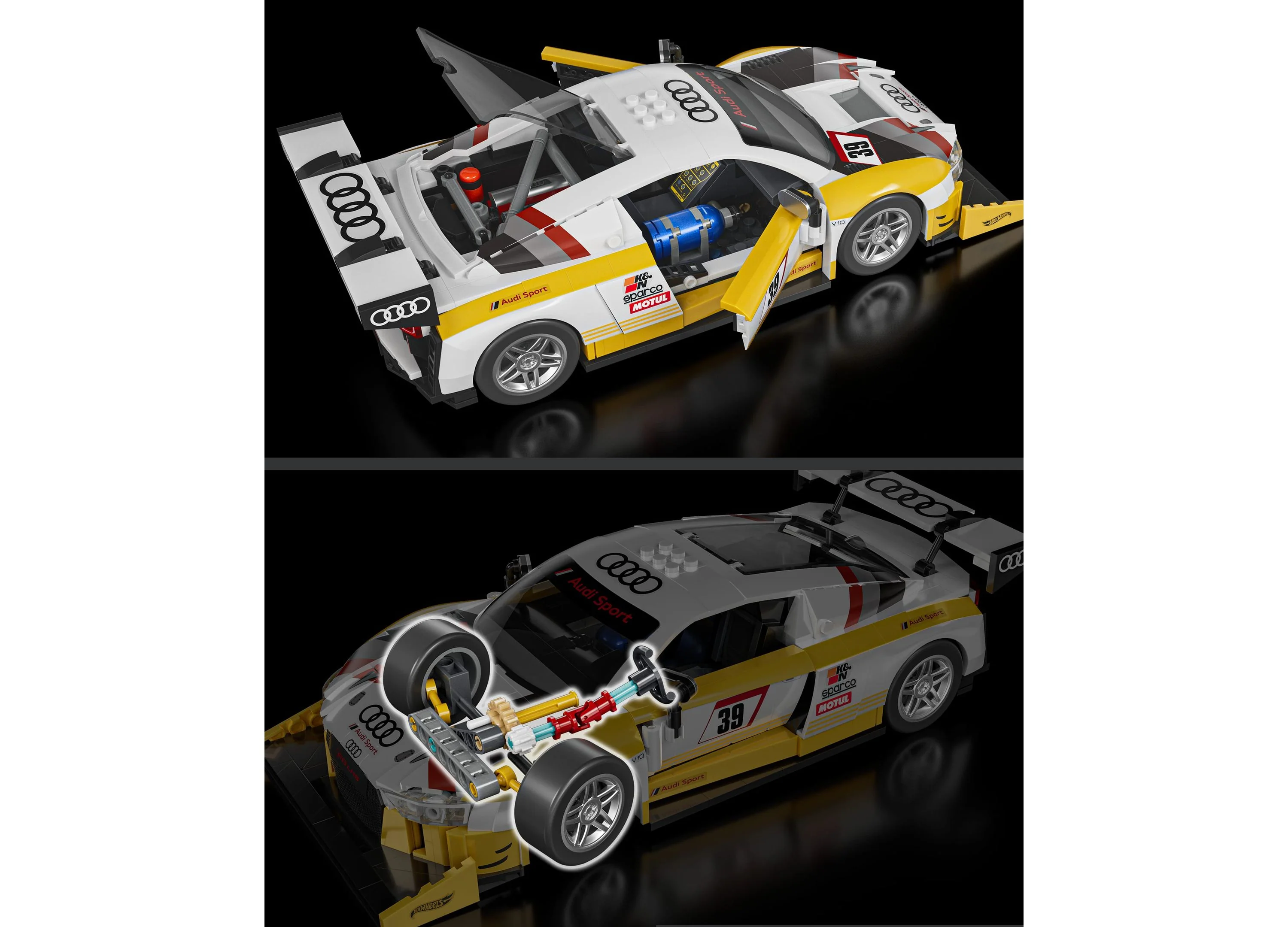 Mattel Brick Shop Hot Wheels '15 Audi R8 LMS Building Kit, 820 Pieces - Image 4