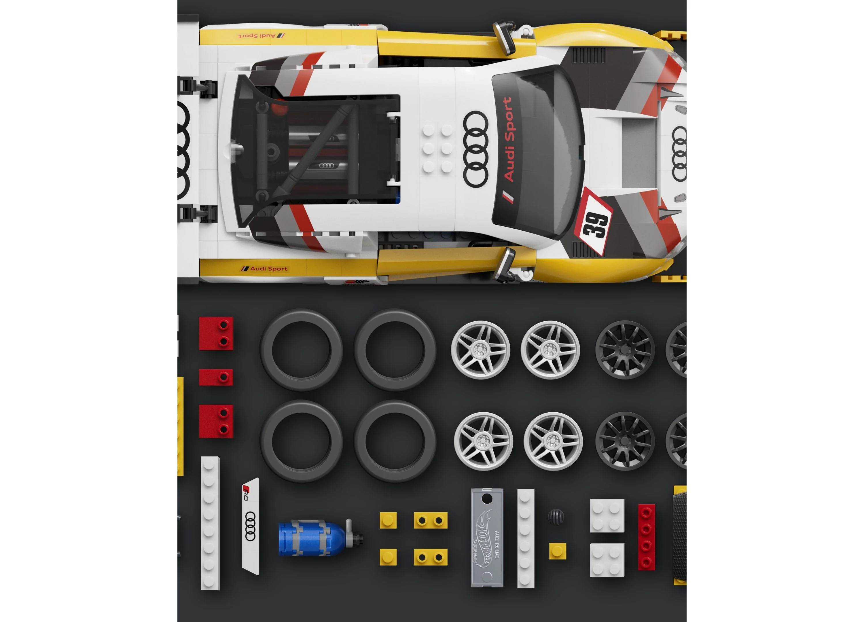 Mattel Brick Shop Hot Wheels '15 Audi R8 LMS Building Kit, 820 Pieces - Image 5