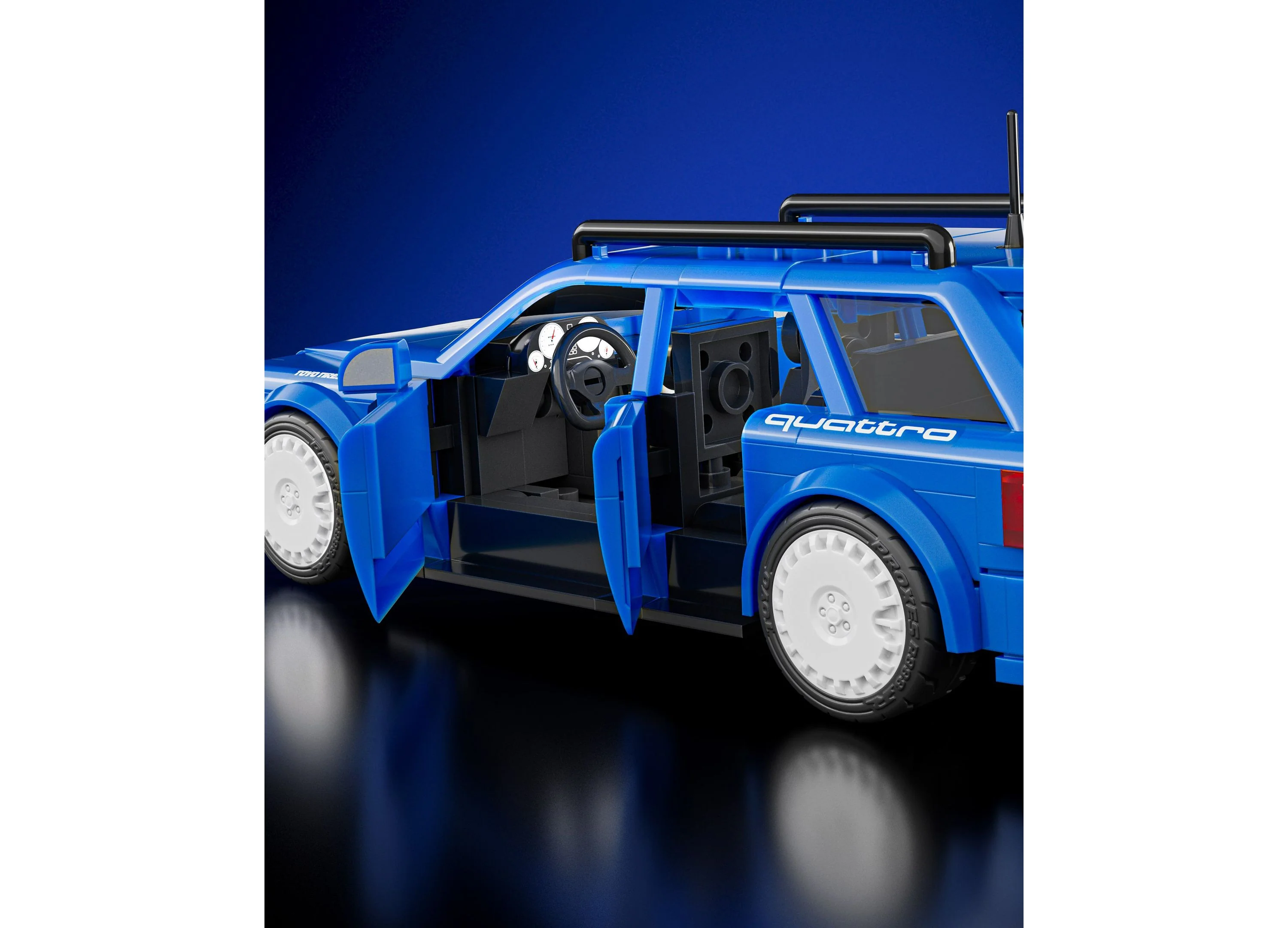 Hot Wheels Mattel Brick Shop '94 Audi Avant RS2 Building Kit, 253 Pieces - Image 2