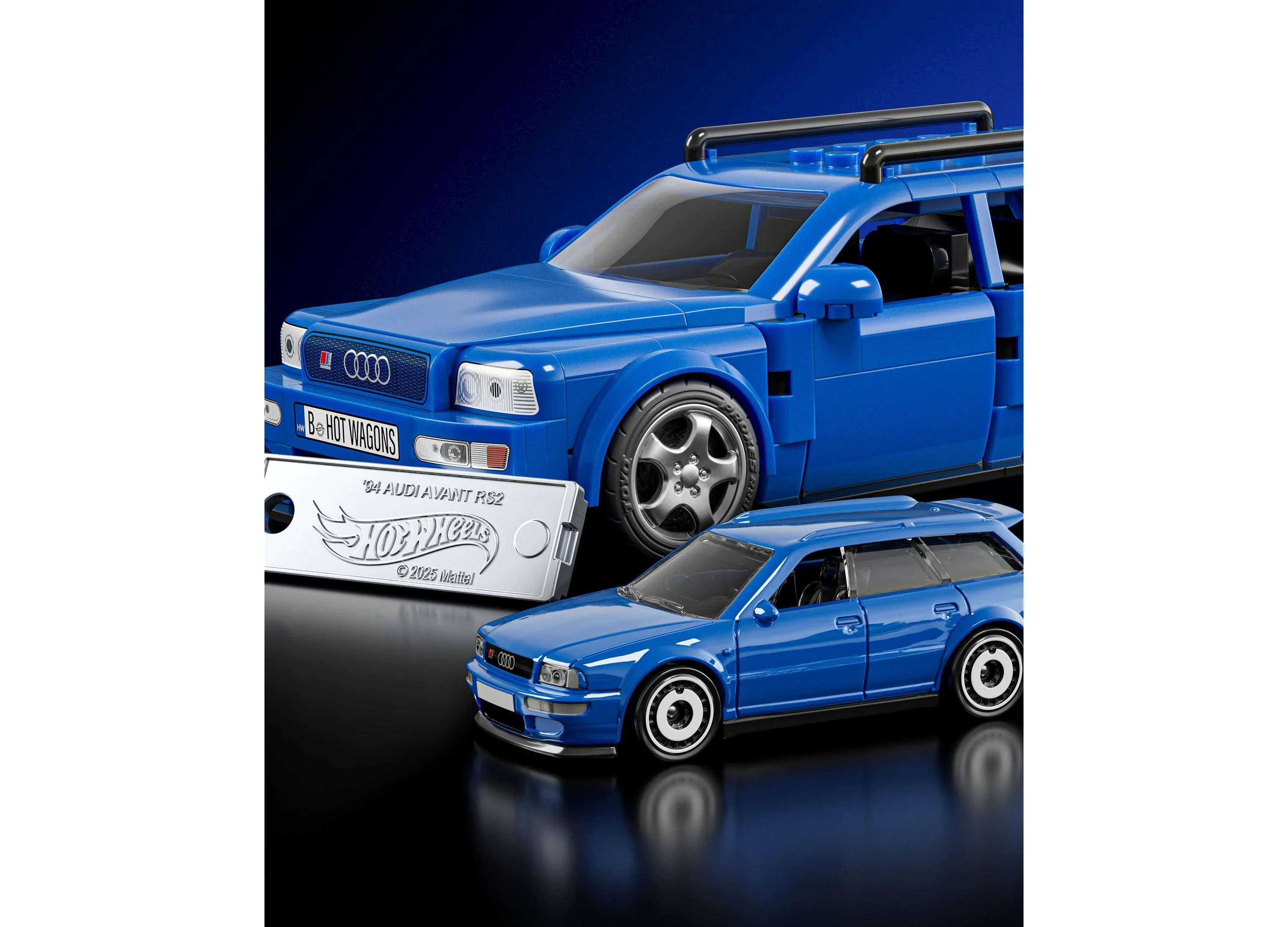 Hot Wheels Mattel Brick Shop '94 Audi Avant RS2 Building Kit, 253 Pieces - Image 6