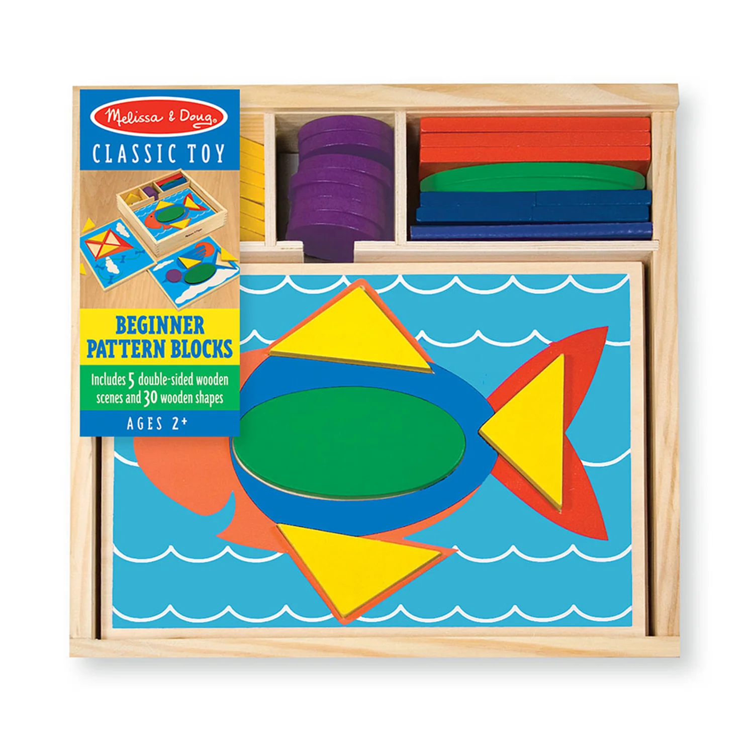 Melissa & Doug Beginner Pattern Blocks - Educational Shape Puzzle Set - Image 2