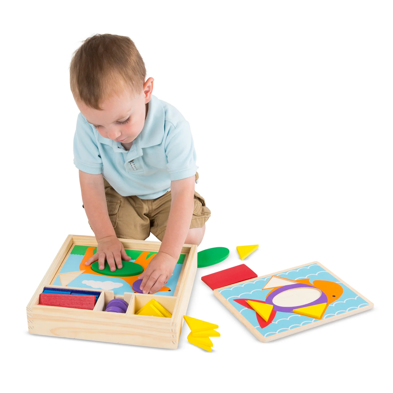 Melissa & Doug Beginner Pattern Blocks - Educational Shape Puzzle Set - Image 3