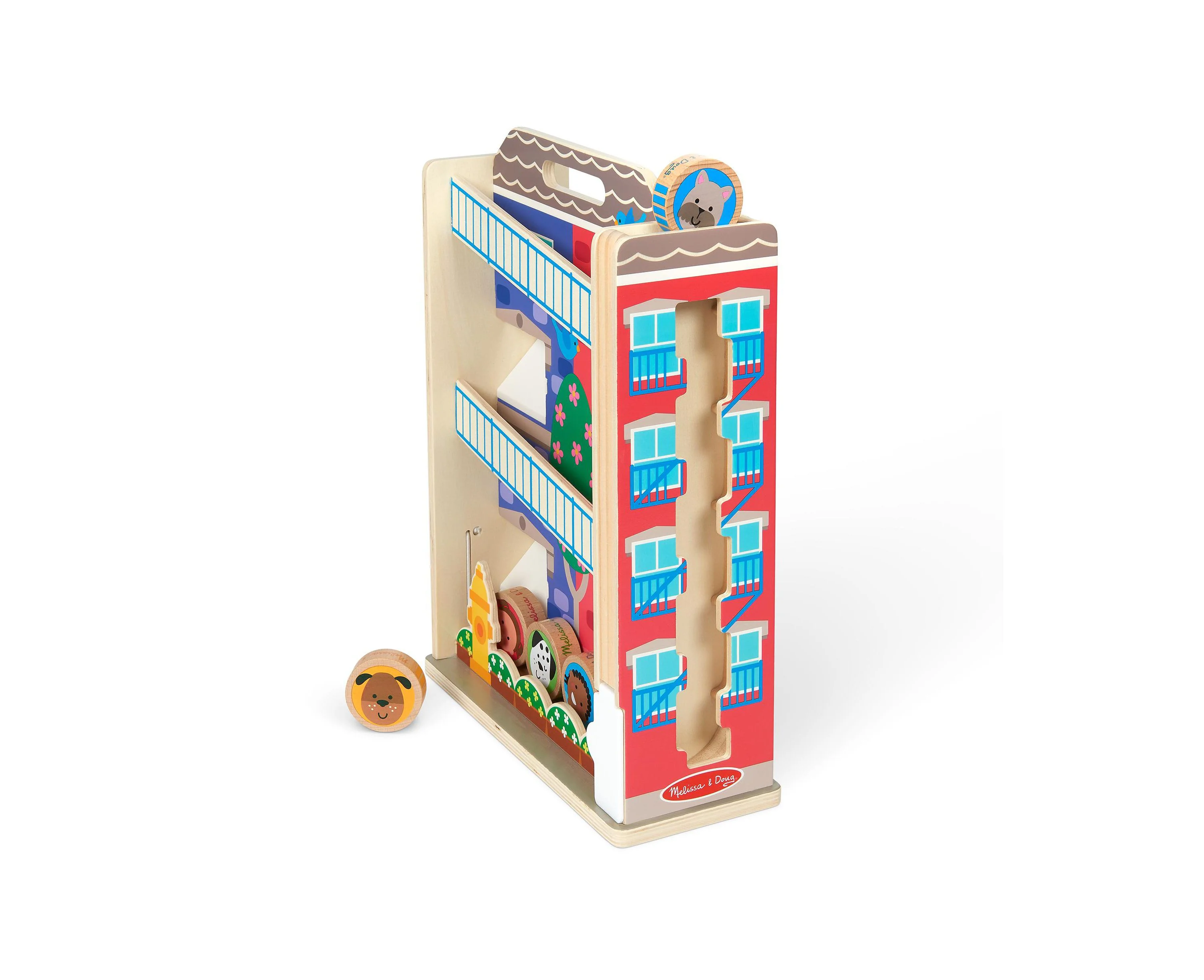 Melissa & Doug GO TOTs Town House Tumble - Interactive Wooden Tower - Image 2