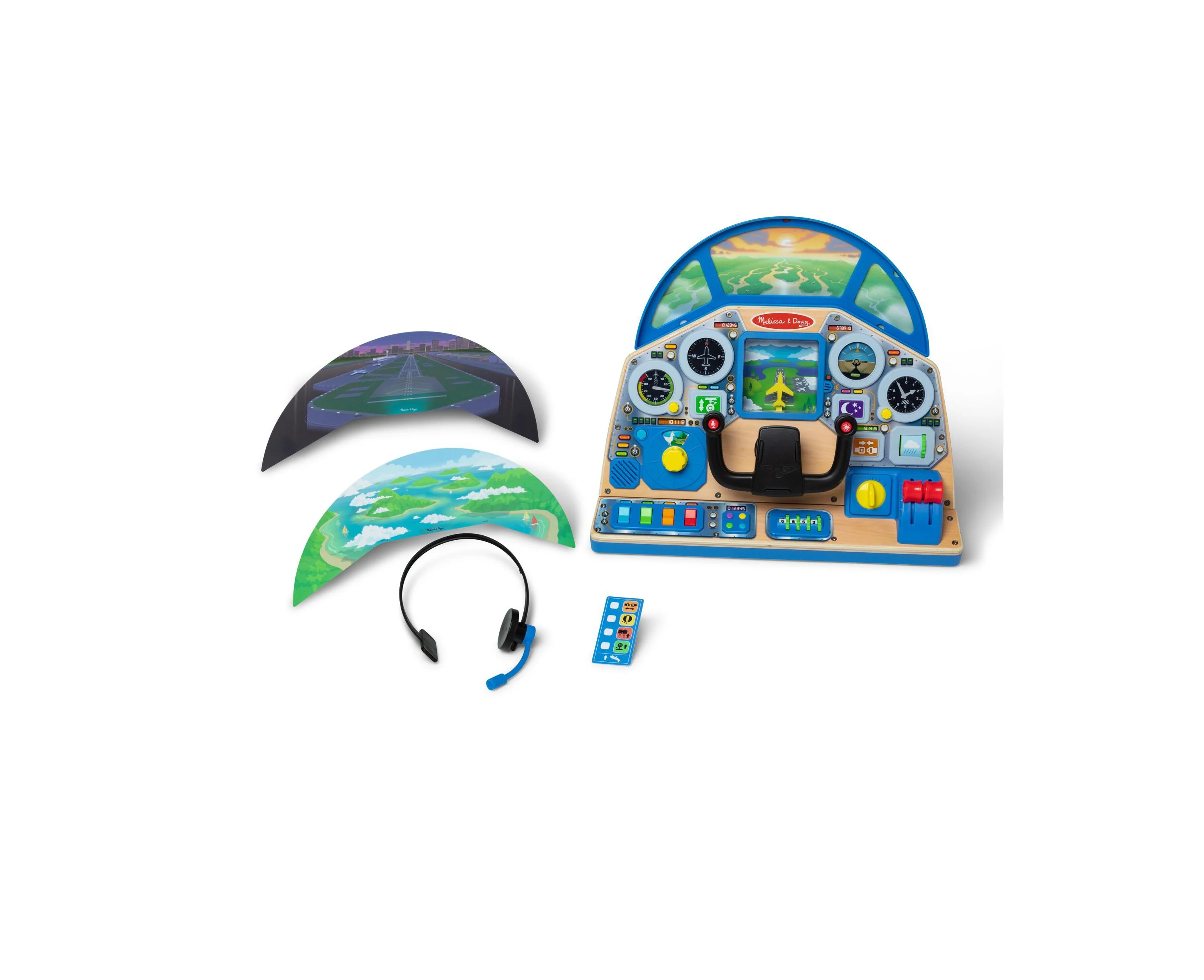 Melissa & Doug Jet Pilot Interactive Dashboard - Wooden Playset - Image 2