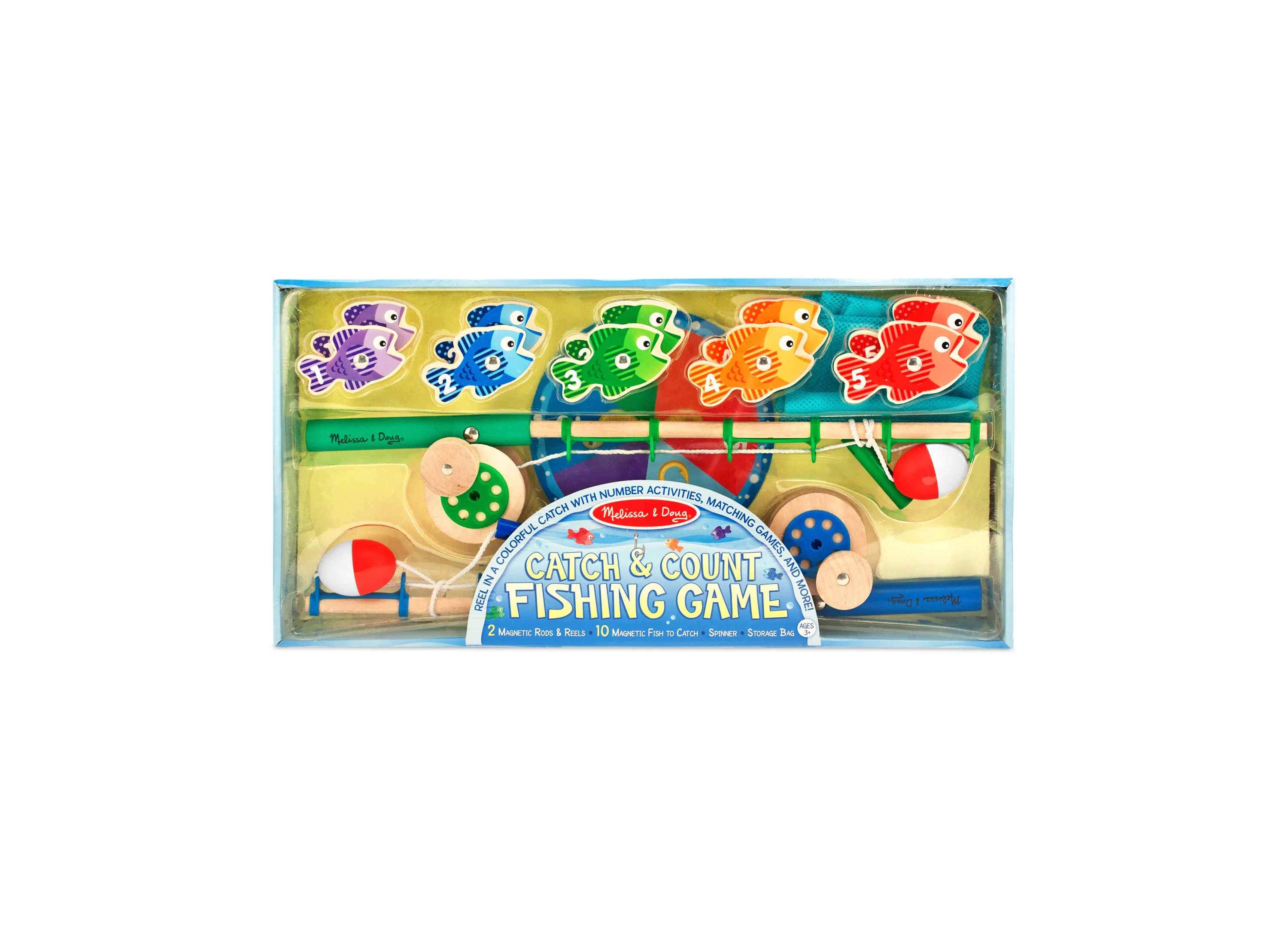 Melissa & Doug Catch & Count Wooden Magnetic Fishing Game