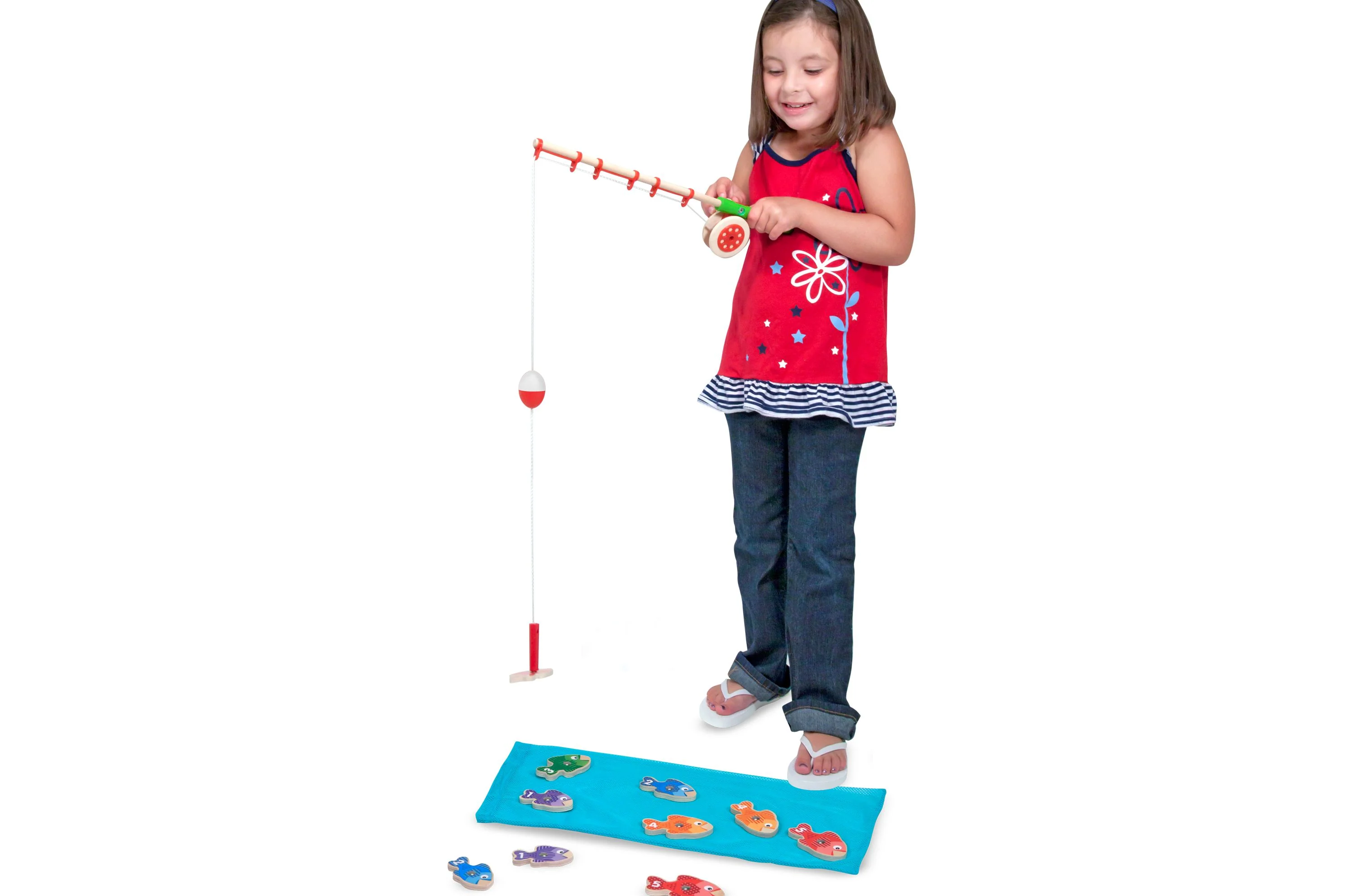 Melissa & Doug Catch & Count Wooden Magnetic Fishing Game - Image 2