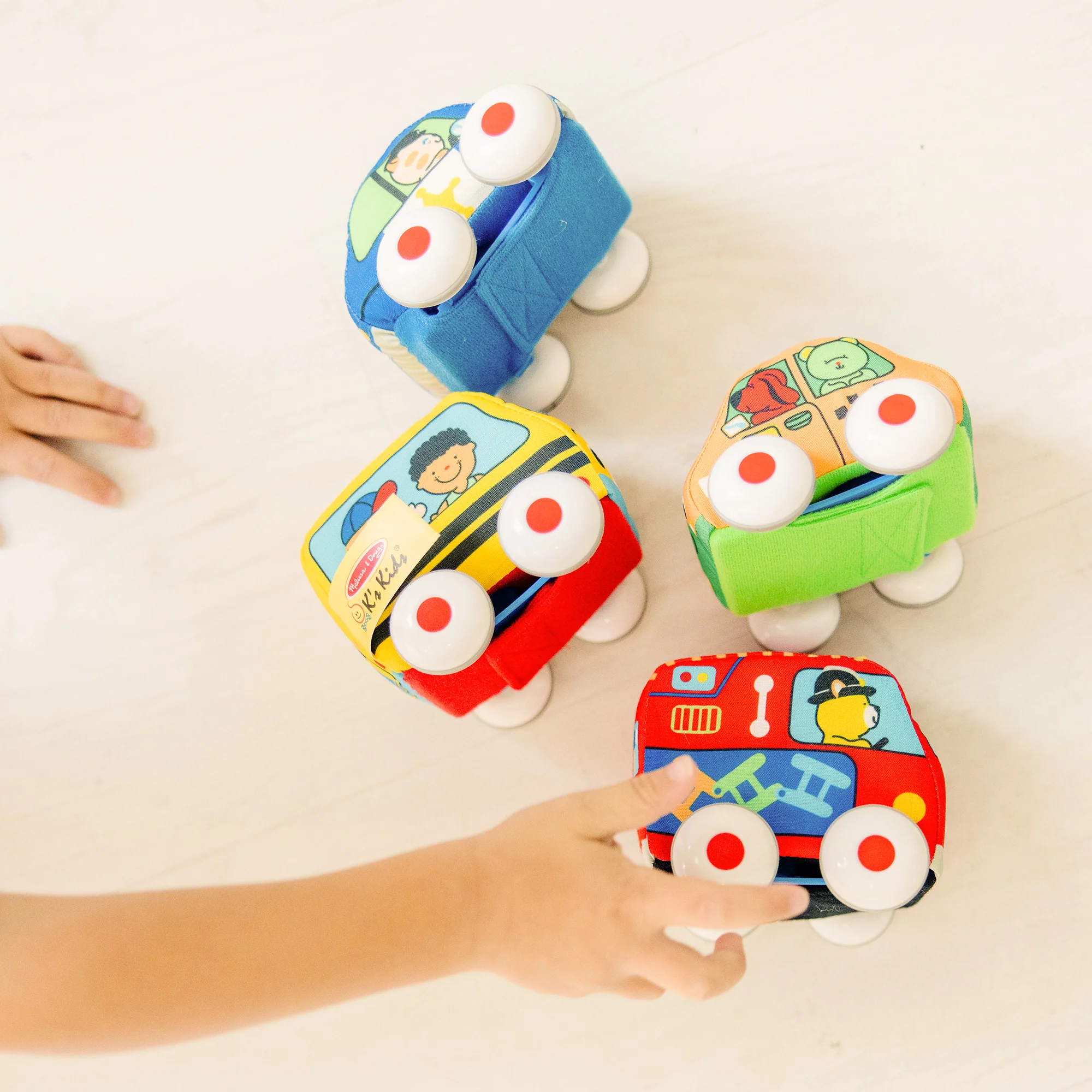 Melissa & Doug K's Kids Pull-Back Vehicle Set – Soft Baby Toy - Image 4