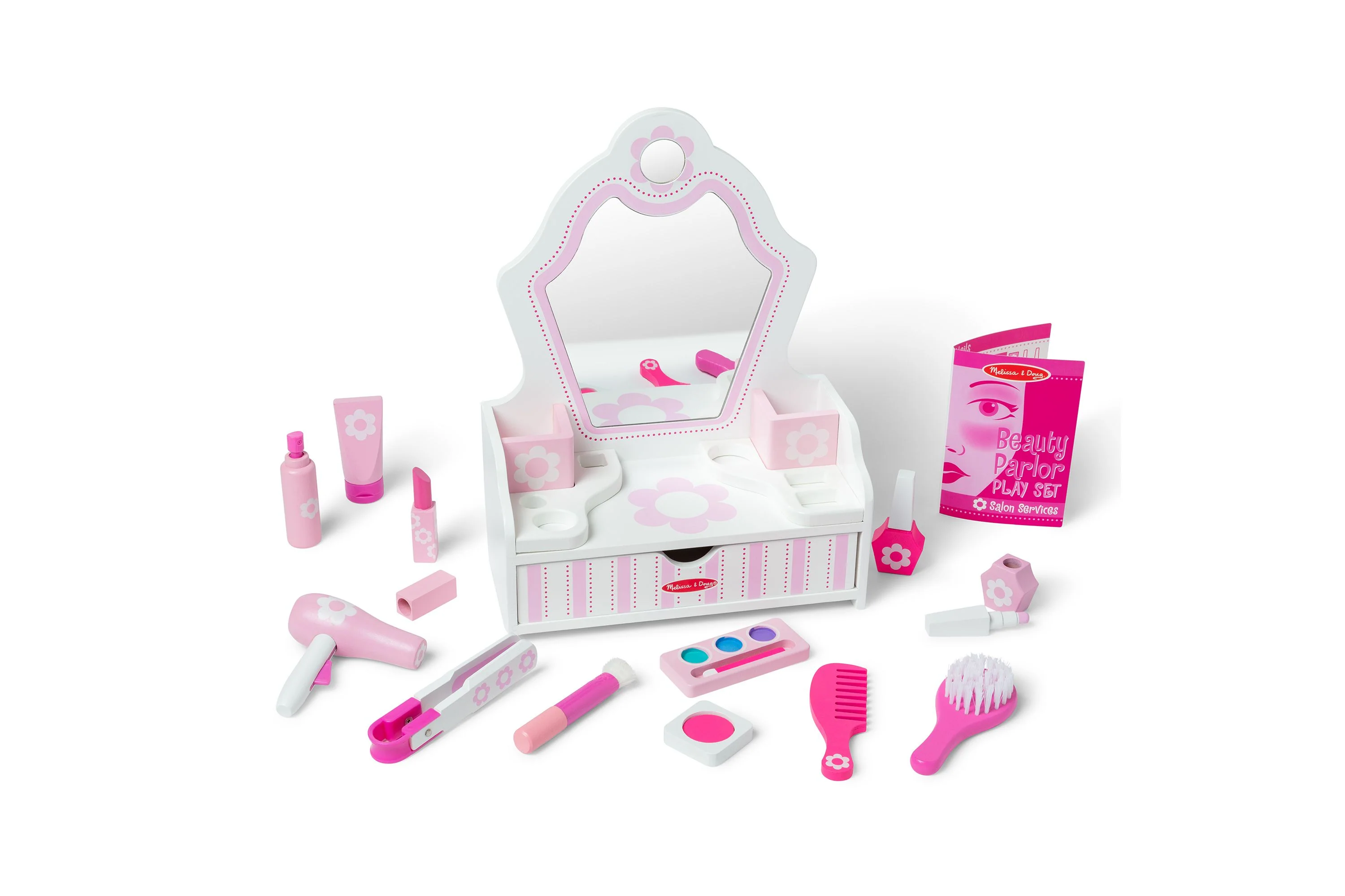 Melissa & Doug Beauty Salon Play Set With Wooden Vanity And Mirror - Image 10
