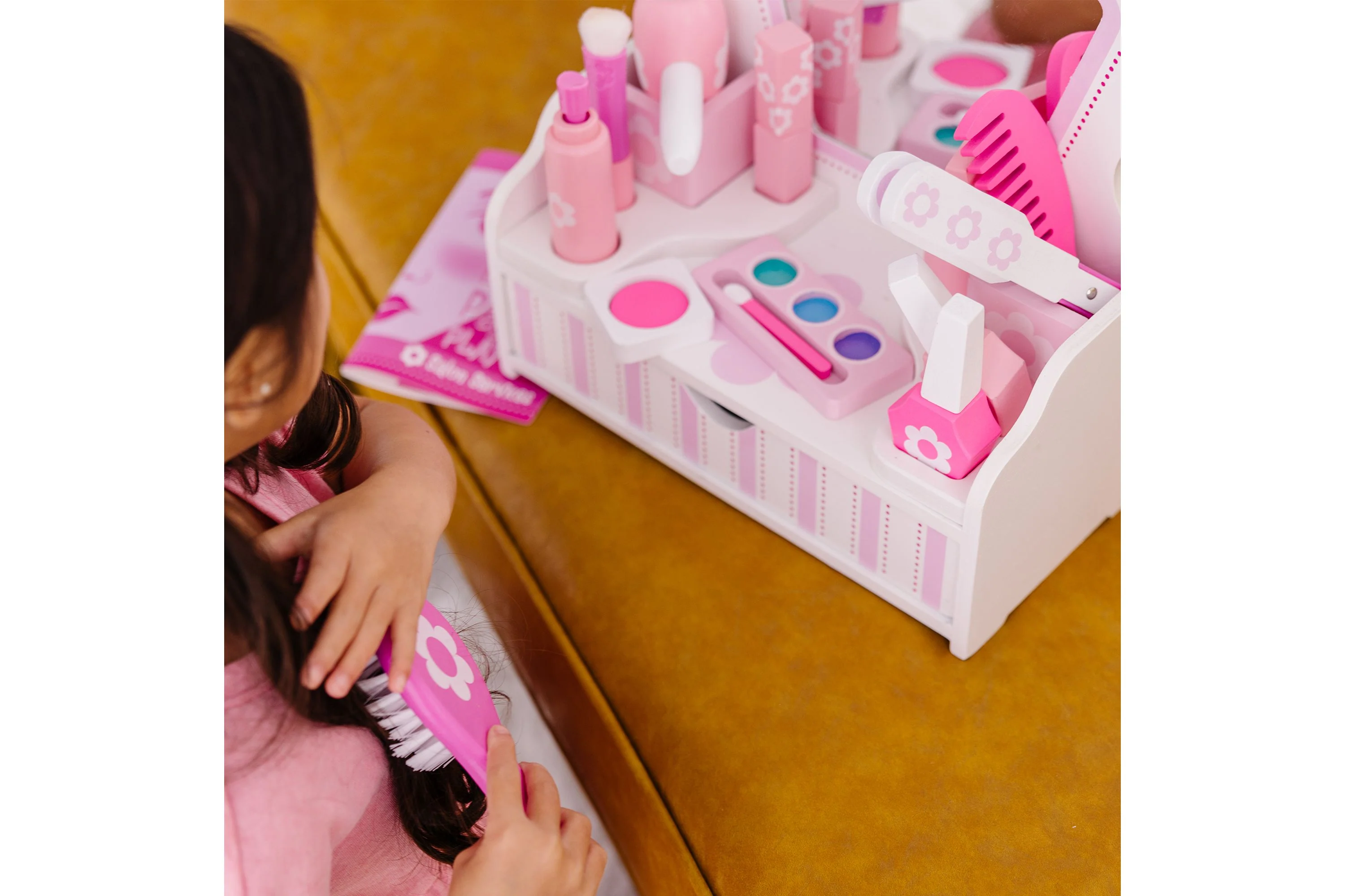 Melissa & Doug Beauty Salon Play Set With Wooden Vanity And Mirror - Image 12