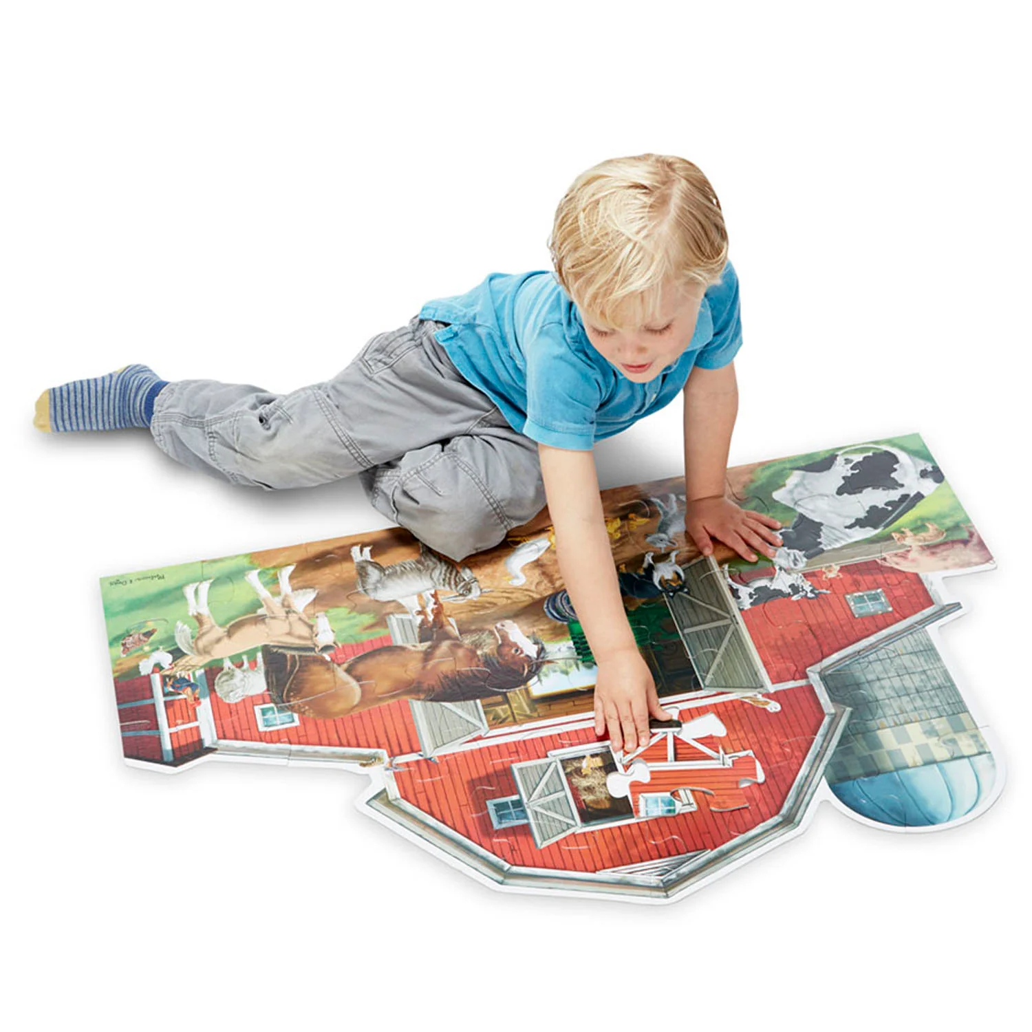 Melissa & Doug Busy Barn Yard Floor Puzzle - 32 pc - Image 3