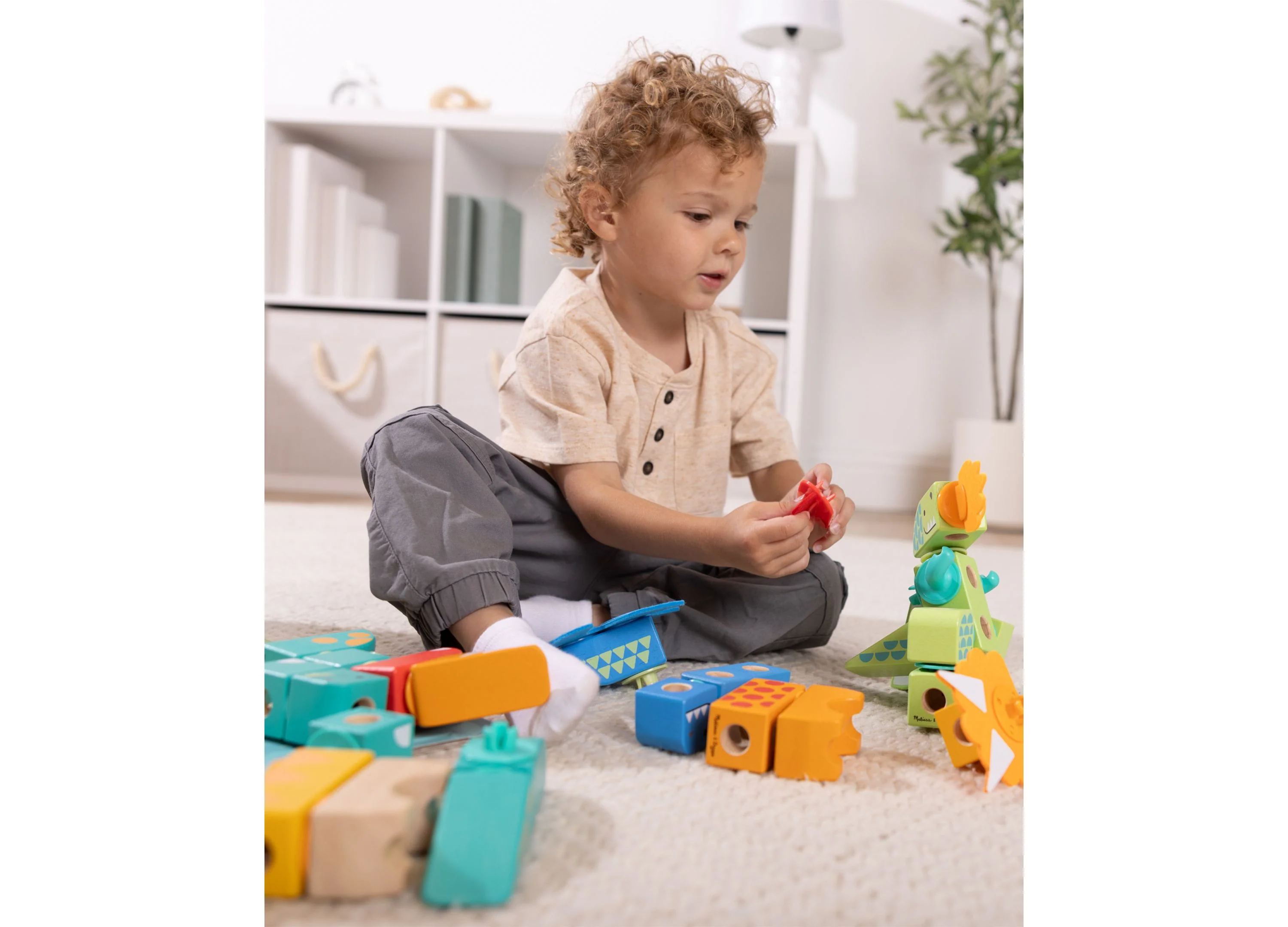 Melissa & Doug Dinosaur Blockables Play Set - 69 Pieces - Image 2
