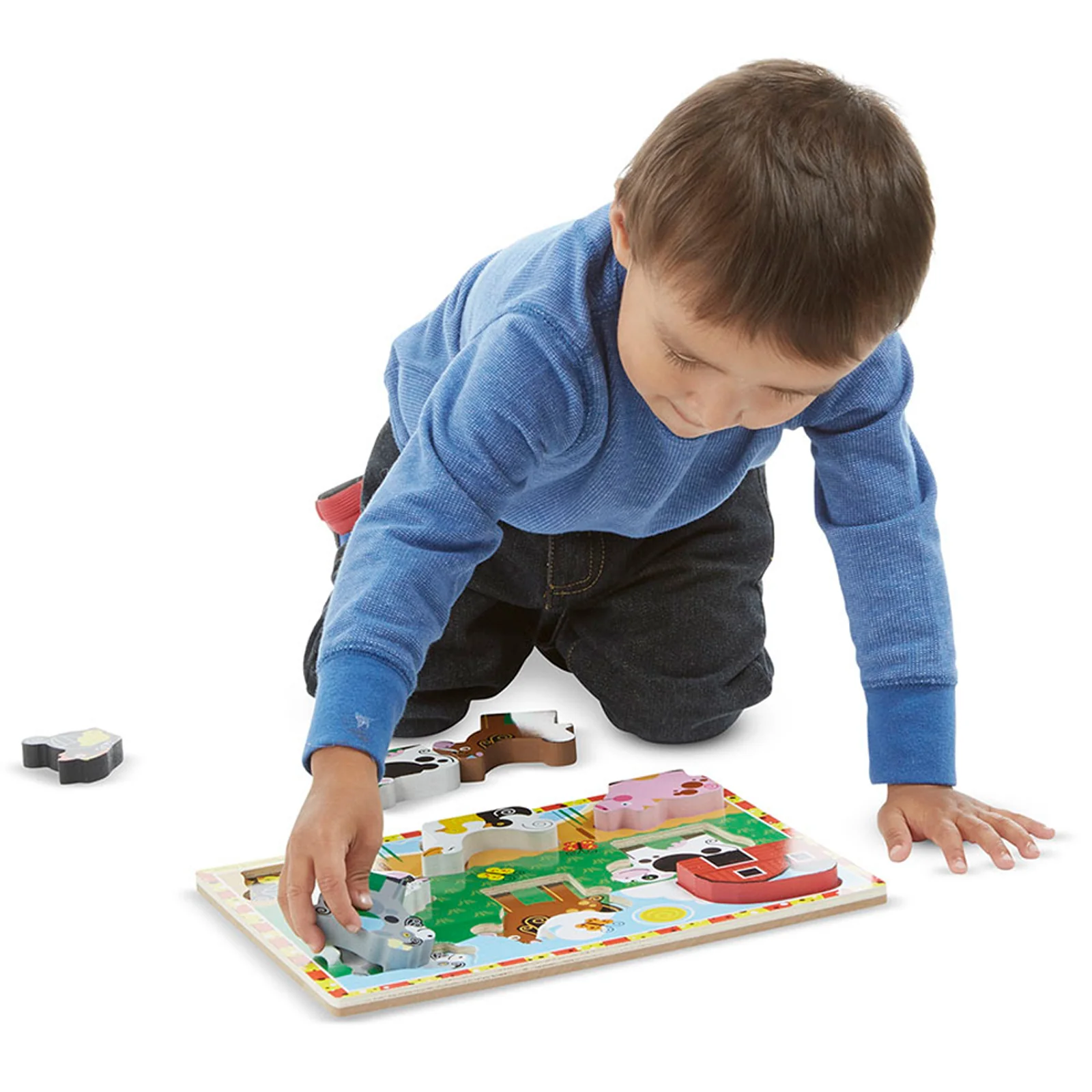 Melissa & Doug Chunky Wooden Farm Puzzle - 8 pc - Image 3