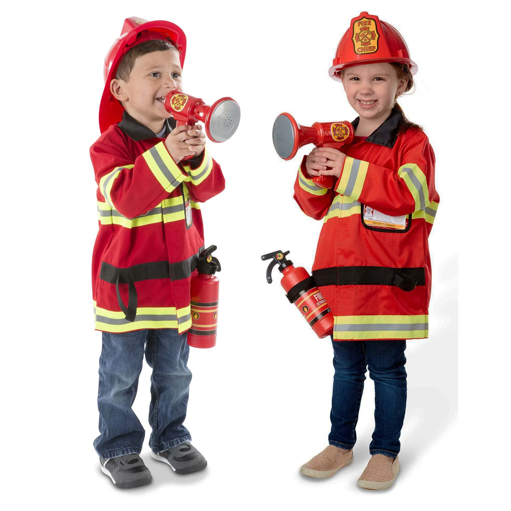 Melissa & Doug Fire Chief Role Play Costume Set - Reflective Red - Image 3