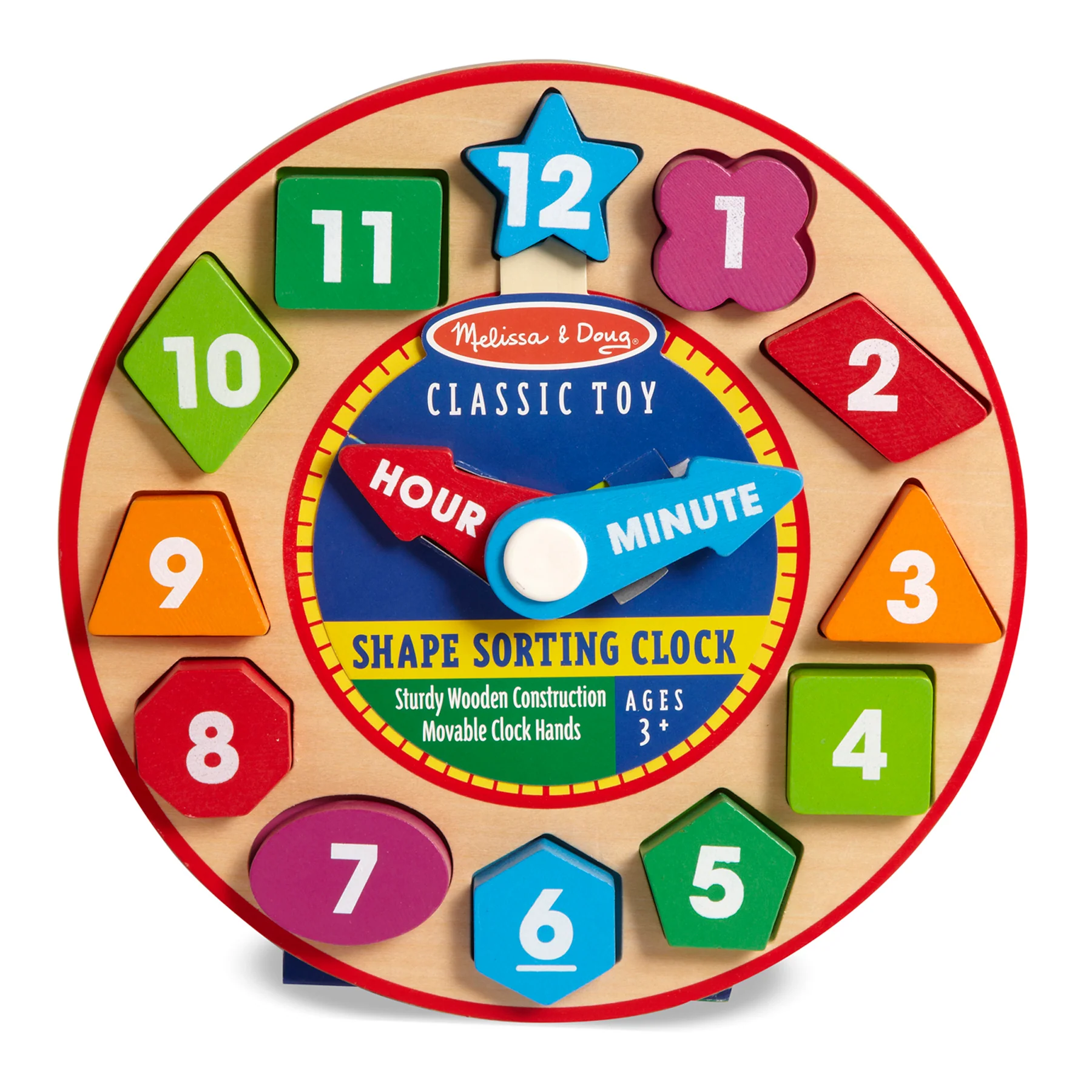 Melissa & Doug Shape Sorting Clock - Interactive Educational Toy - Image 3