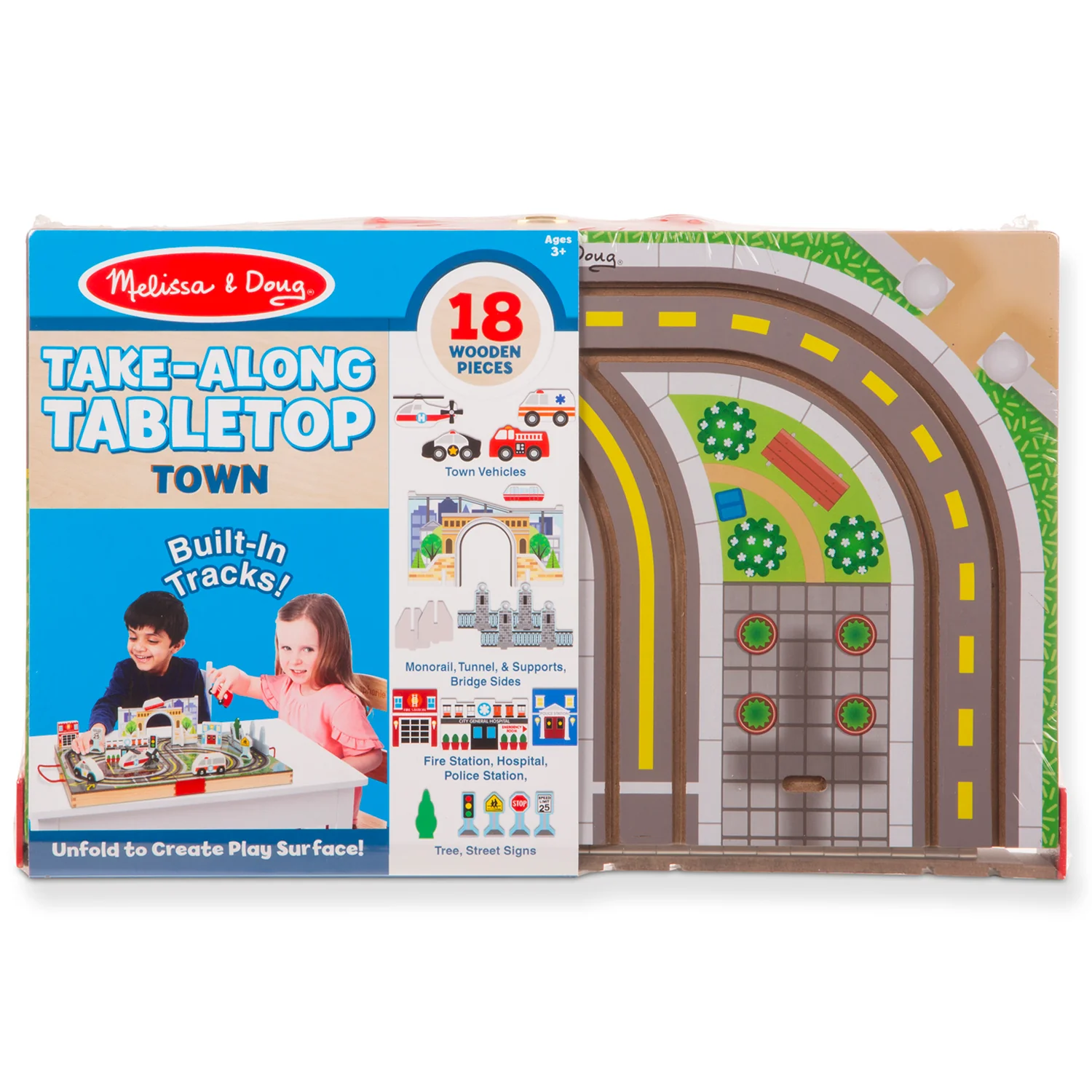 Melissa & Doug Take Along Town Play Set with Wooden Storage Case - Image 2