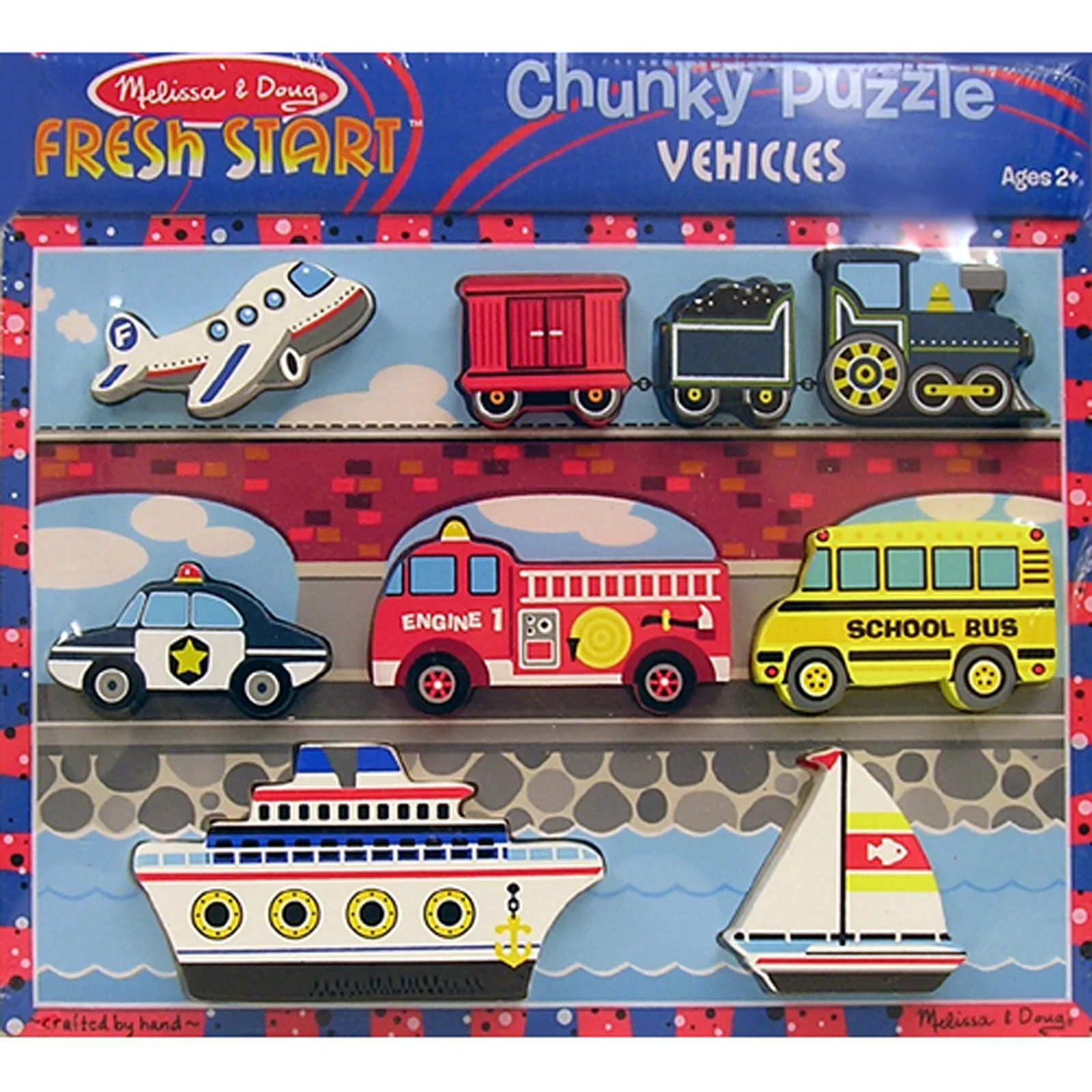 Melissa & Doug Chunky Vehicles Wooden Puzzle - 9 pc - Image 2