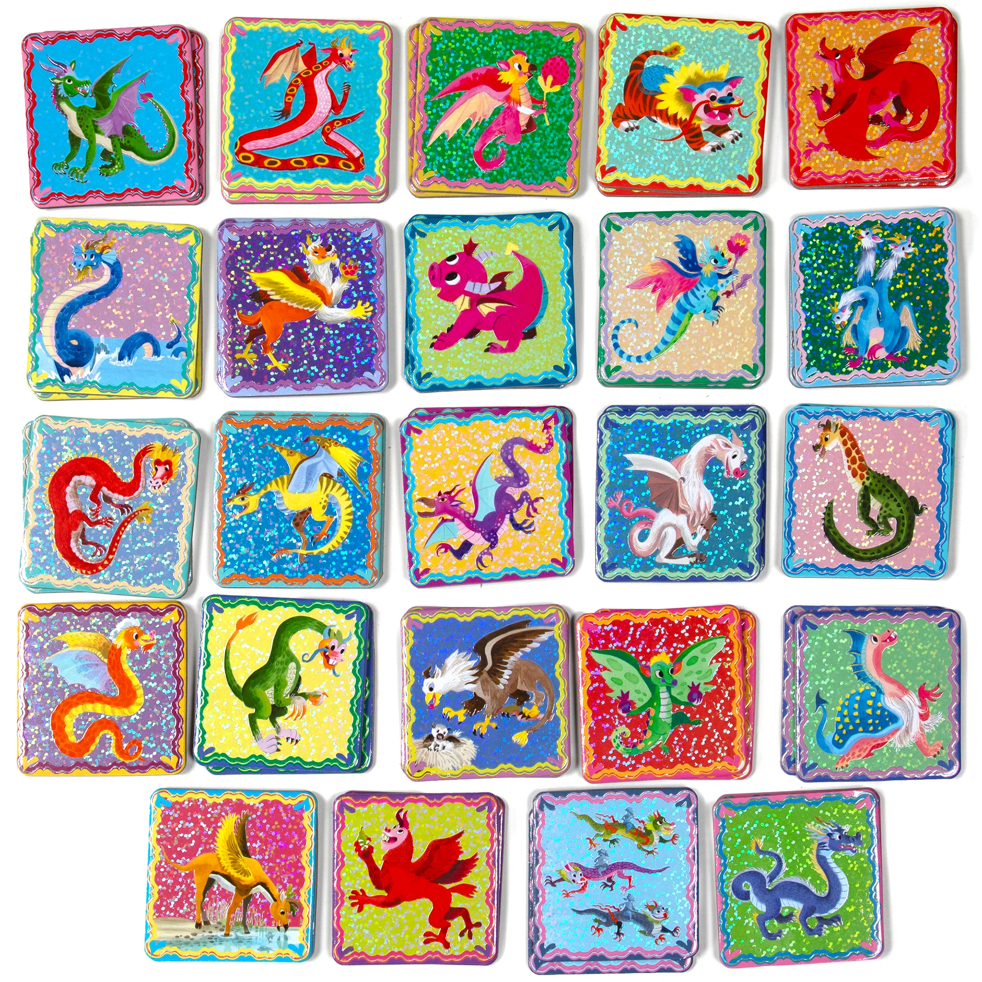 eeBoo Shiny Dragons Memory & Matching Game With Foil-Embellished Tiles - Image 3