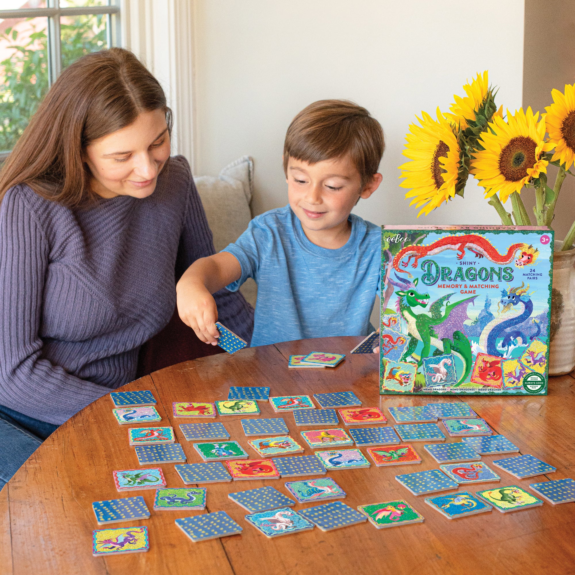 eeBoo Shiny Dragons Memory & Matching Game With Foil-Embellished Tiles - Image 4