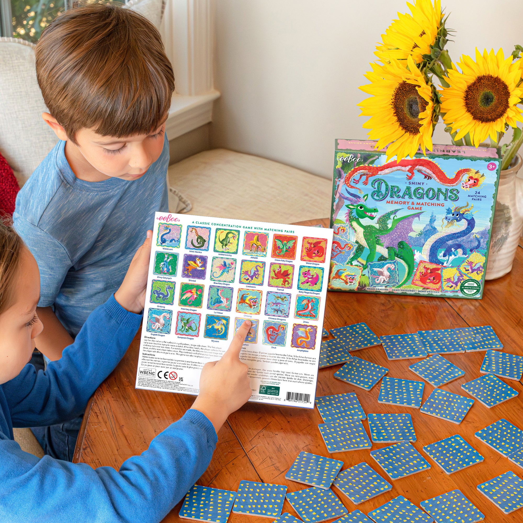 eeBoo Shiny Dragons Memory & Matching Game With Foil-Embellished Tiles - Image 5
