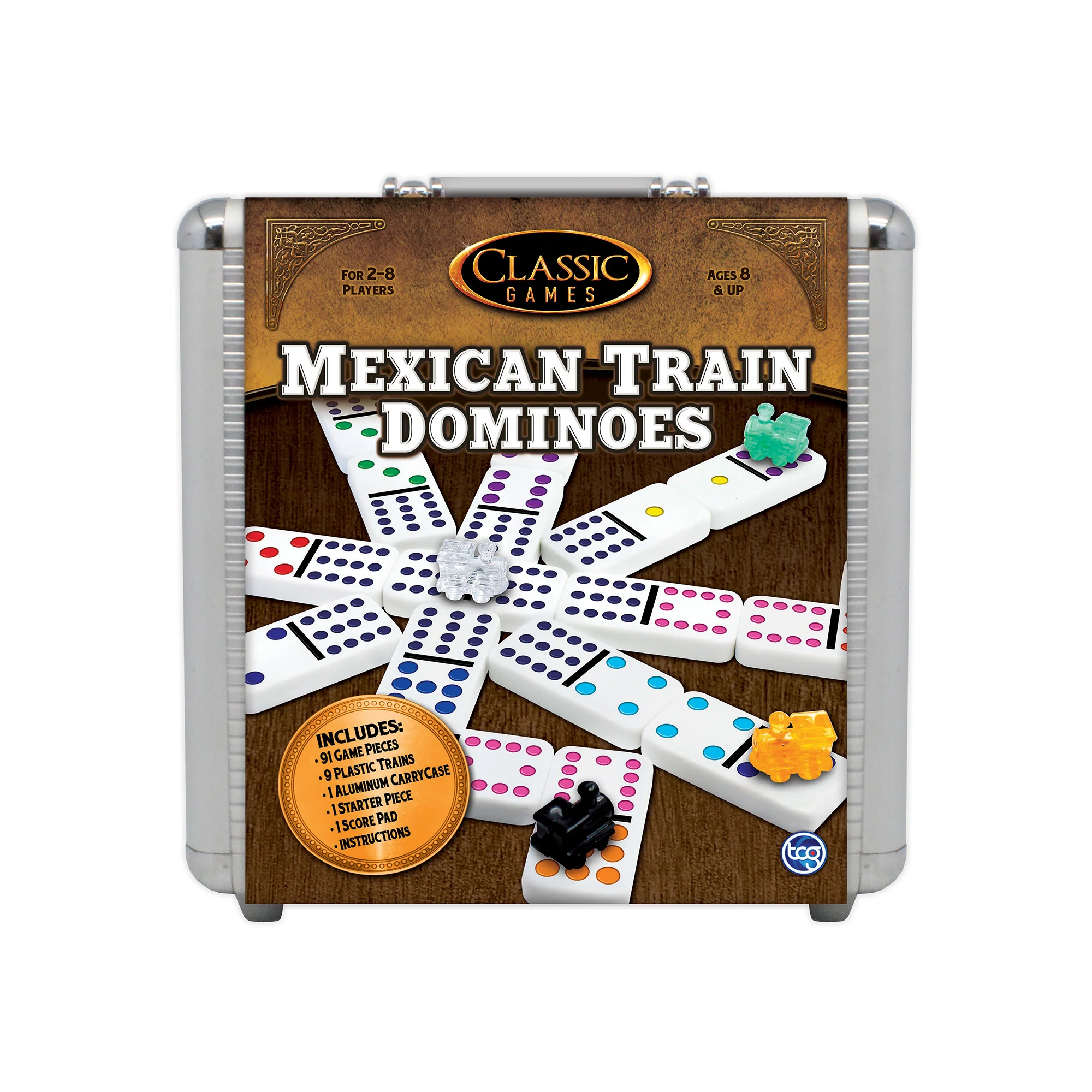 Mexican Train Dominoes with Aluminum Carrying Case - Image 4