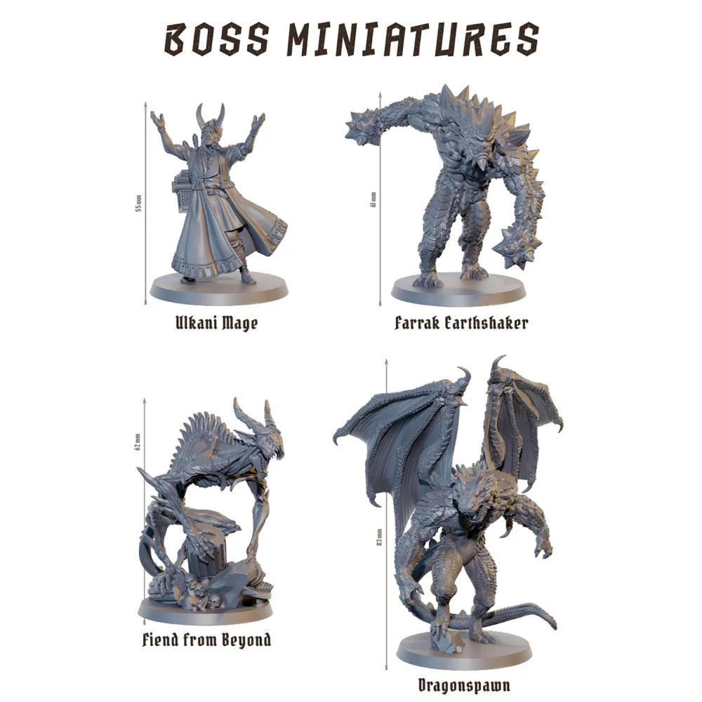 Mighty Boards: Fateforge Chronicles of Kaan Boss Miniatures - 4-Pack - Image 2