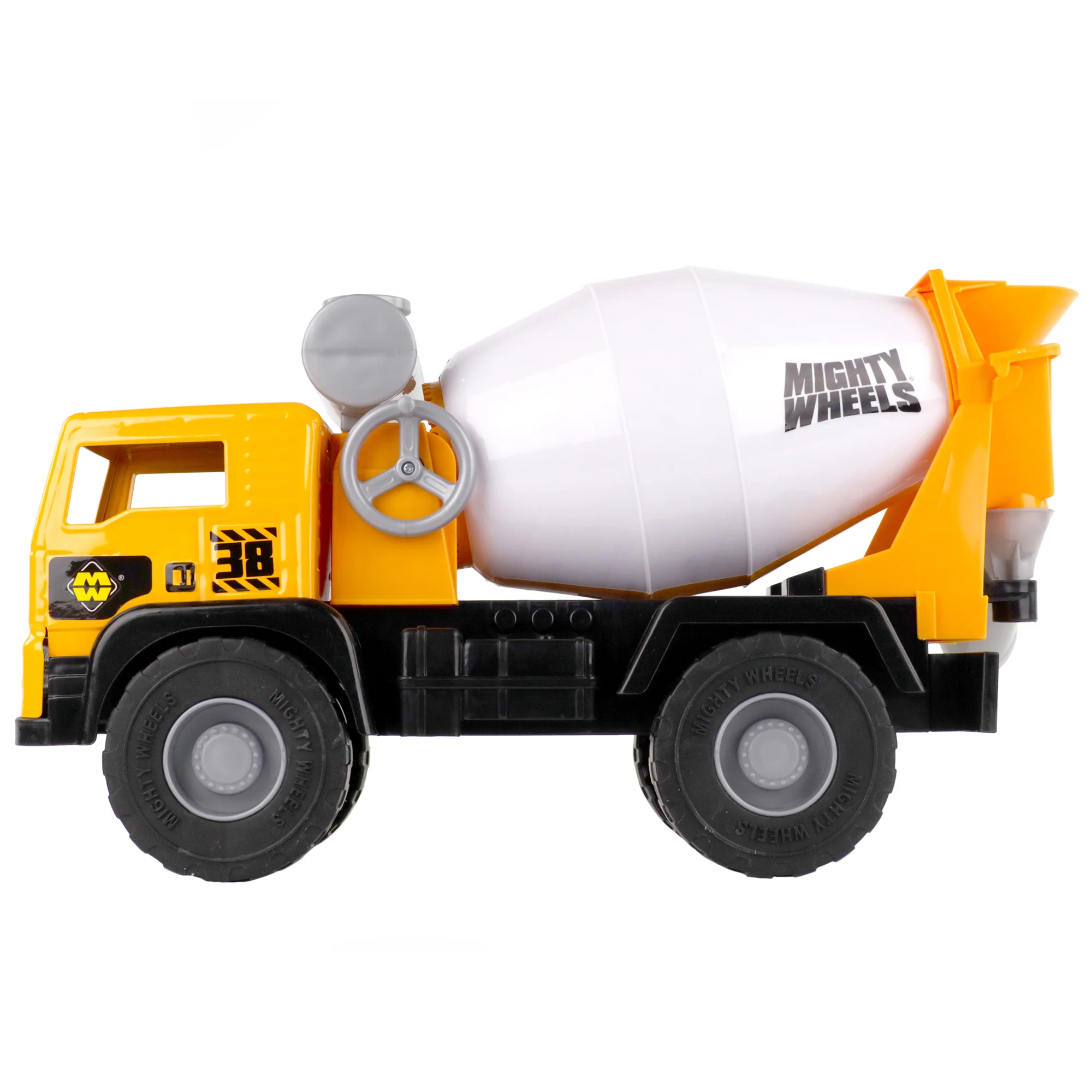 Mighty Wheels 16" Cement Mixer Truck with Realistic Sounds and Spinning Drum - Image 2