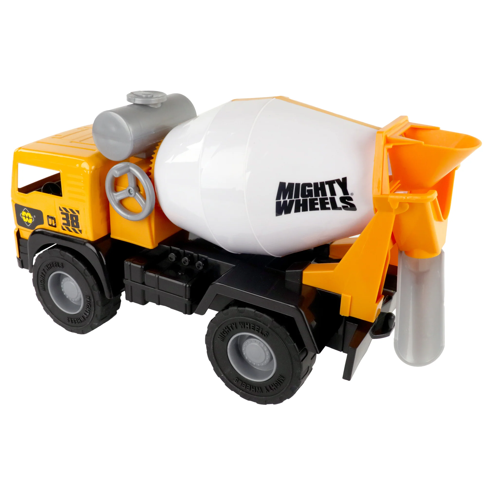 Mighty Wheels 16" Cement Mixer Truck with Realistic Sounds and Spinning Drum - Image 3