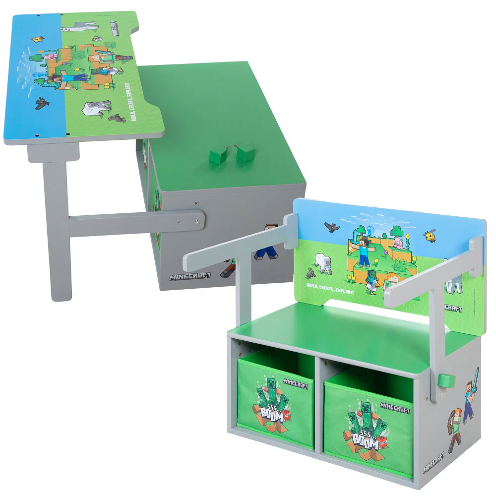 Minecraft 2-In-1 Convertible Bench & Table - Magical Furniture Transformation - Image 2