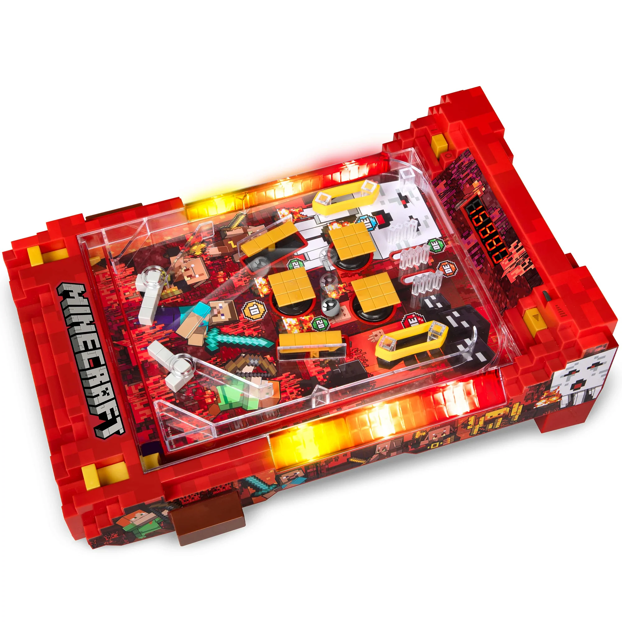Minecraft Arcade Tabletop Pinball Machine - Nether Edition With Lights And Sounds - Image 3
