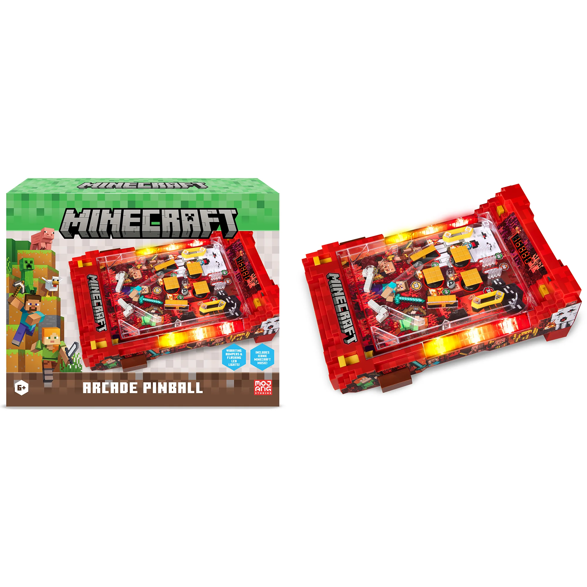 Minecraft Arcade Tabletop Pinball Machine - Nether Edition With Lights And Sounds - Image 5